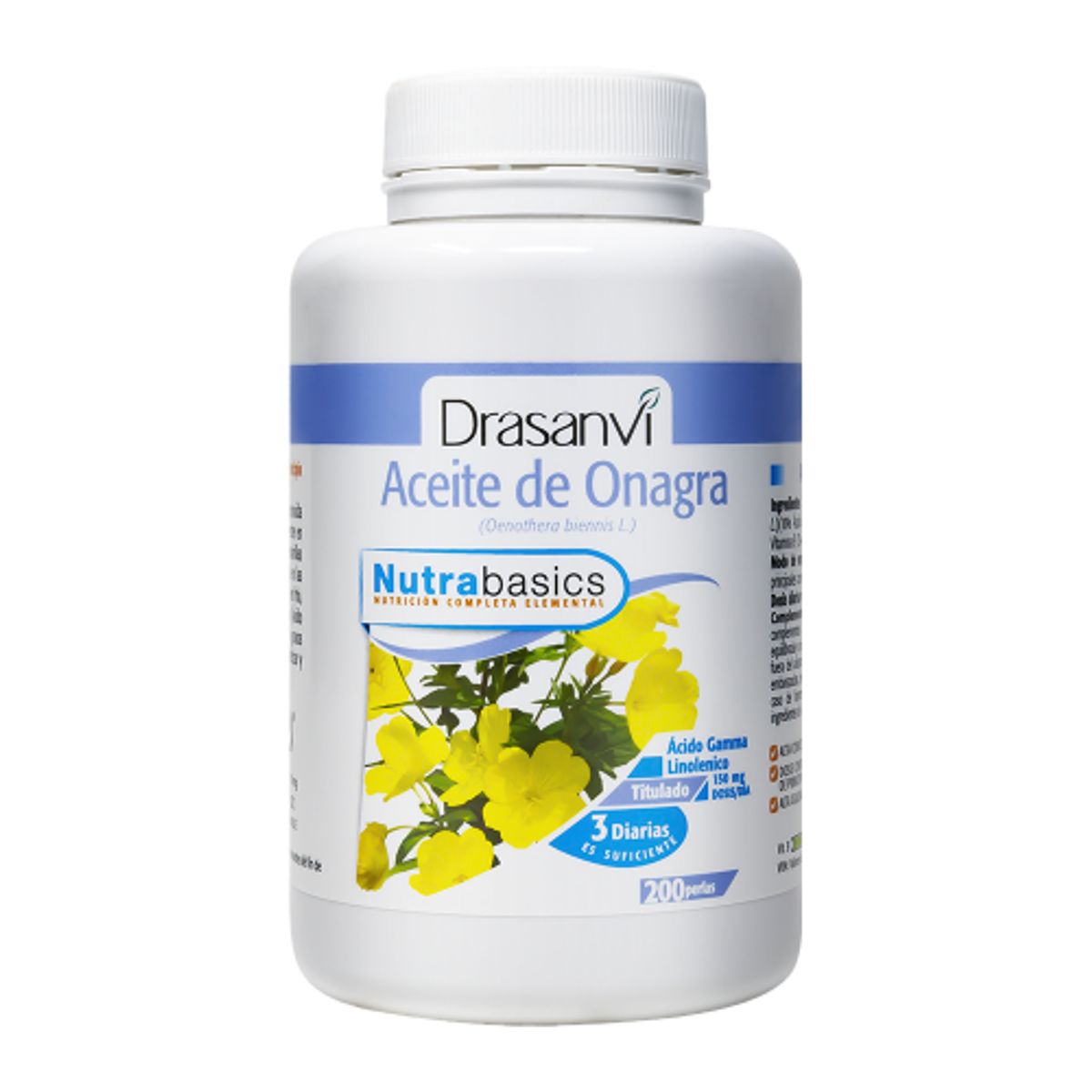 DRASANVI - Aceite de Onagra + Vitamina E 200 Cápsulas Blandas