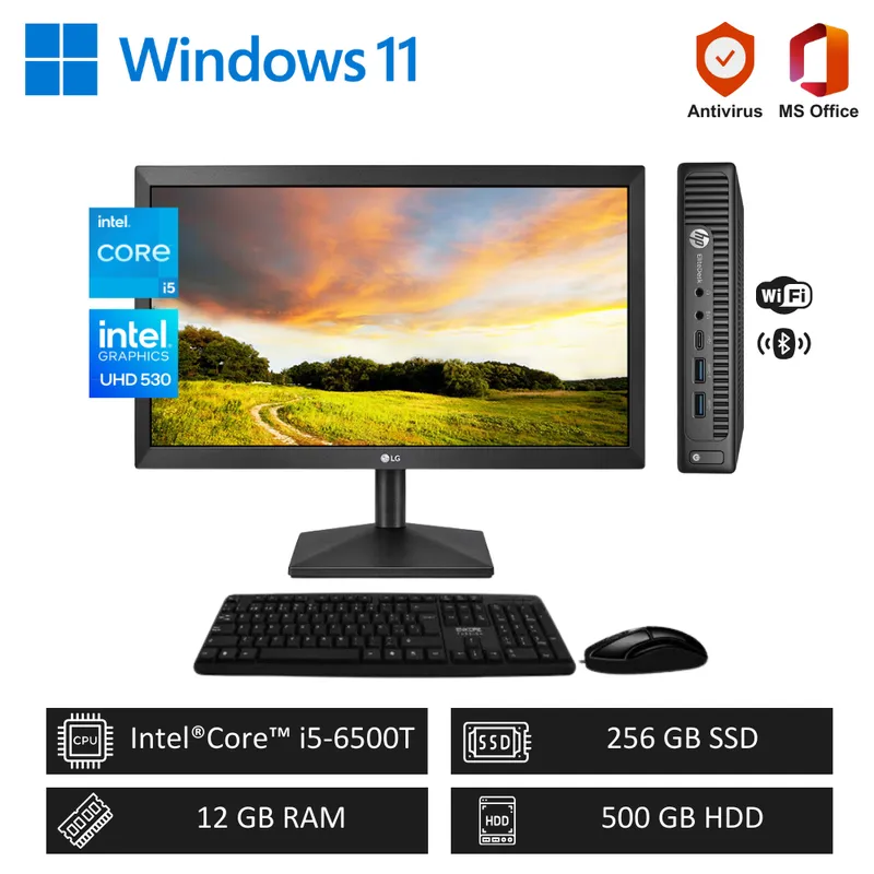 INTEL - Computadora PC Empresarial Intel Core i5 3,10 GHz 12GB RAM 256GB SSD+500GB HDD