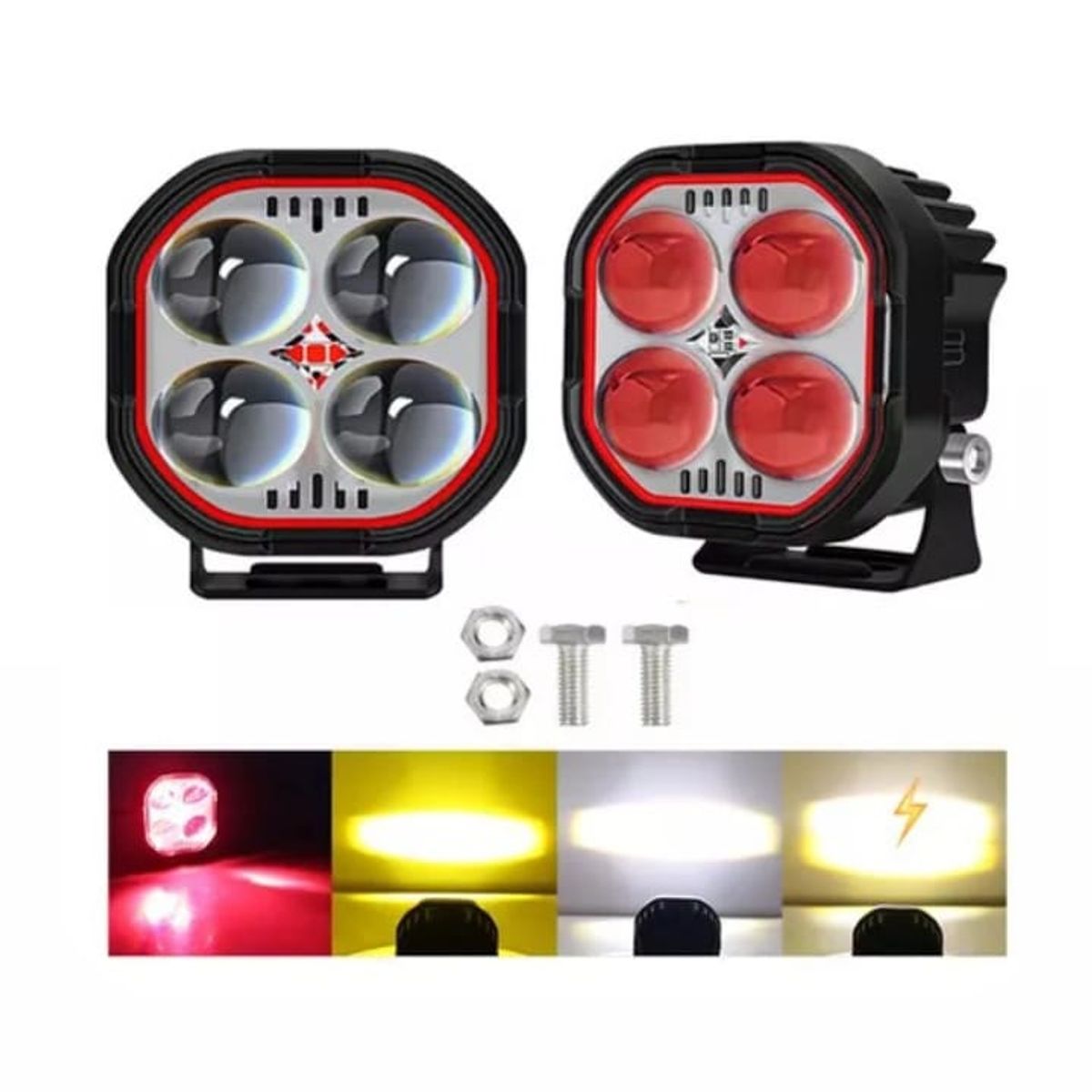 GENERICO - FARO LUPA EXPLORADOR DUAL 4 LED 40W ESTROBOSCOPIA