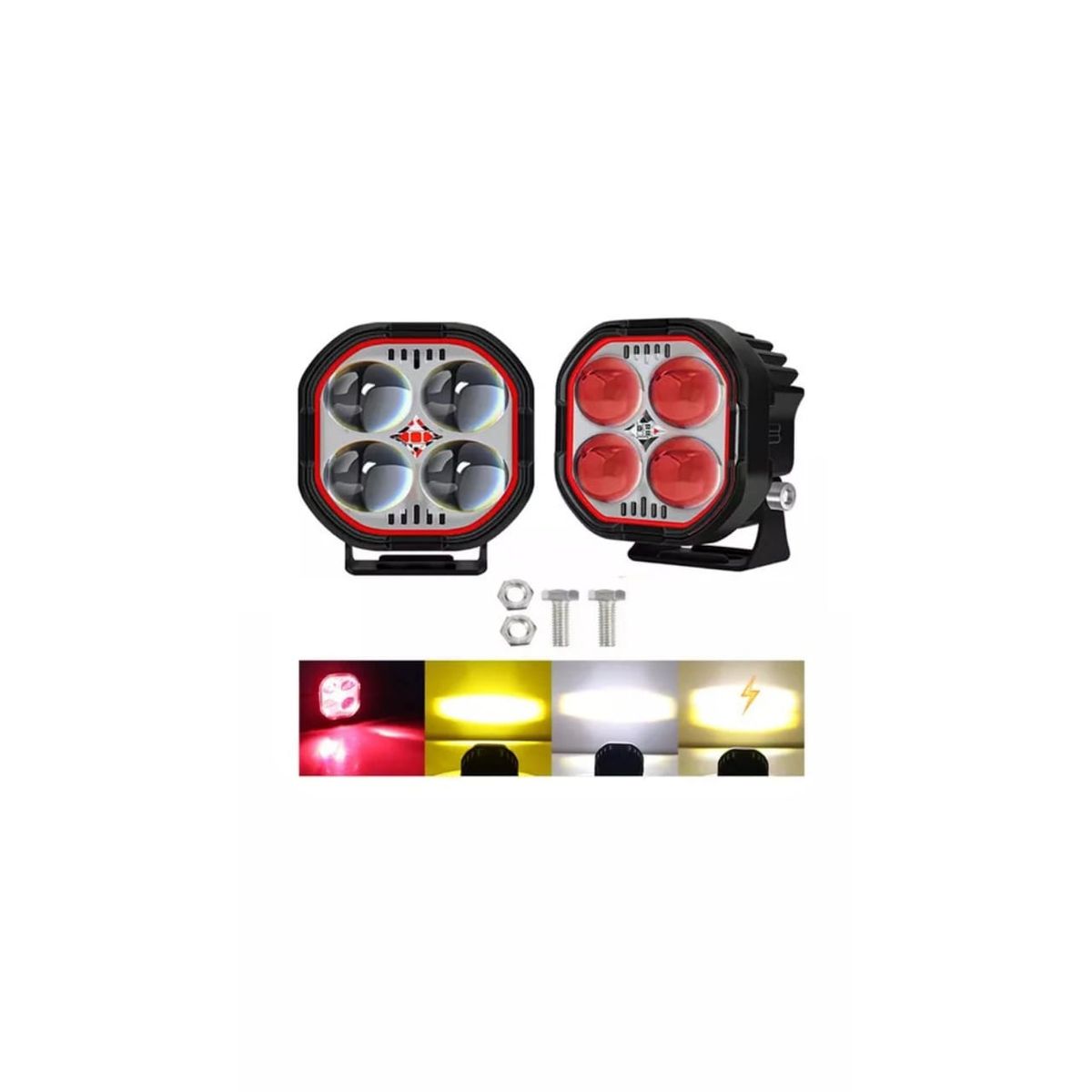 GENERICO - FARO LUPA EXPLORADOR DUAL 4 LED 40W ESTROBOSCOPIA