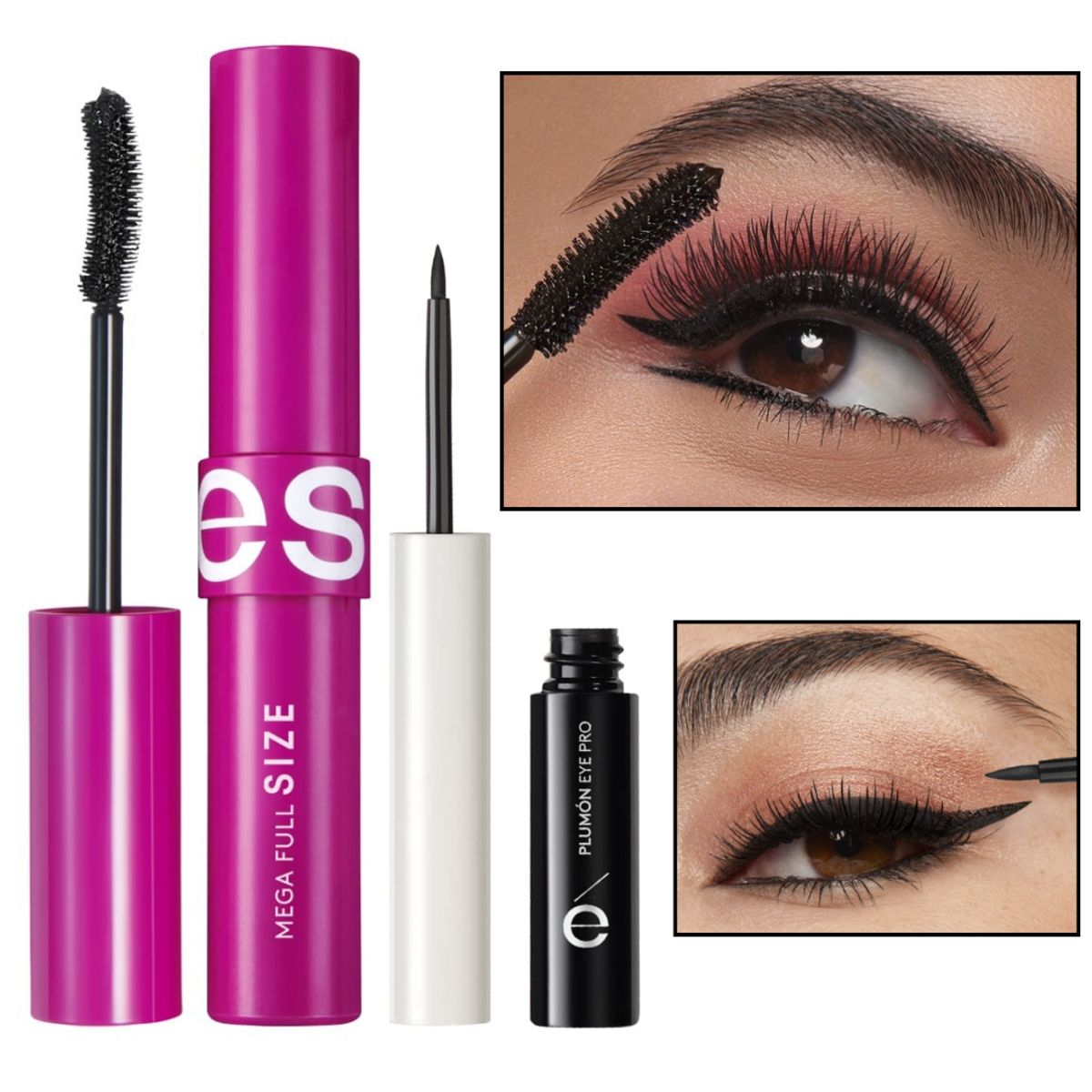 ESIKA - Máscara Pestañas Mega full y delineador líquido negro ésika