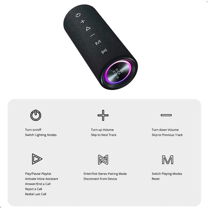 TRONSMART - Parlante Tronsmart Mirtune C2 Parlante Bluetooth 24w Ipx7 Bt 5.3