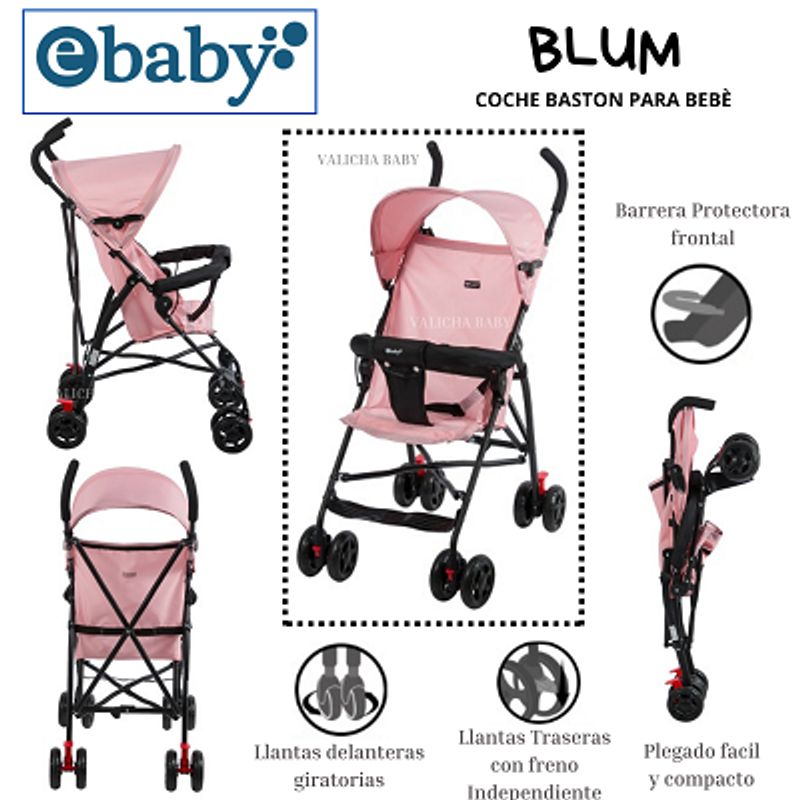 EBABY - COCHE BASTON BLUM - ROSADO