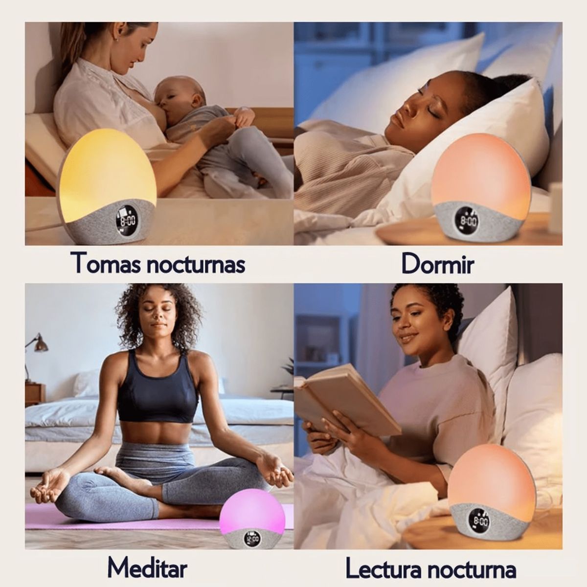 CUENTA OVEJAS - Máquina de Ruido blanco y despertador inteligente con luz del amanecer