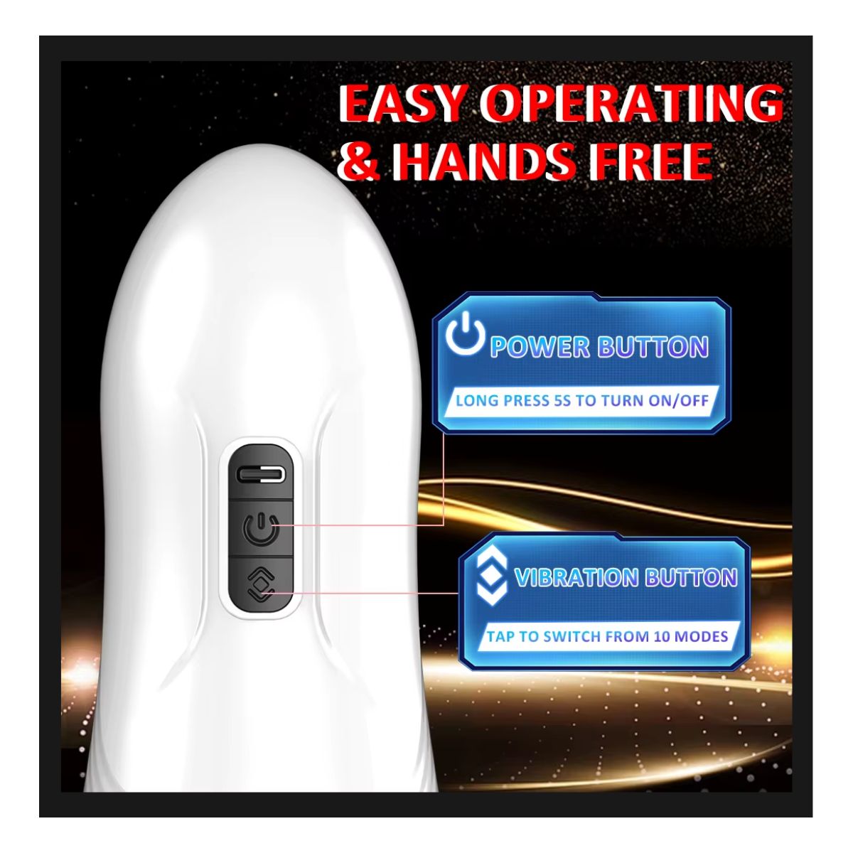 GENERICO - Masturbador Automático 10X para Hombre  Placer Intenso y Realista