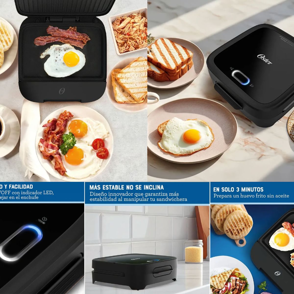 OSTER - Sandwichera Oster compacta con platos hondos CKSTSM400 053