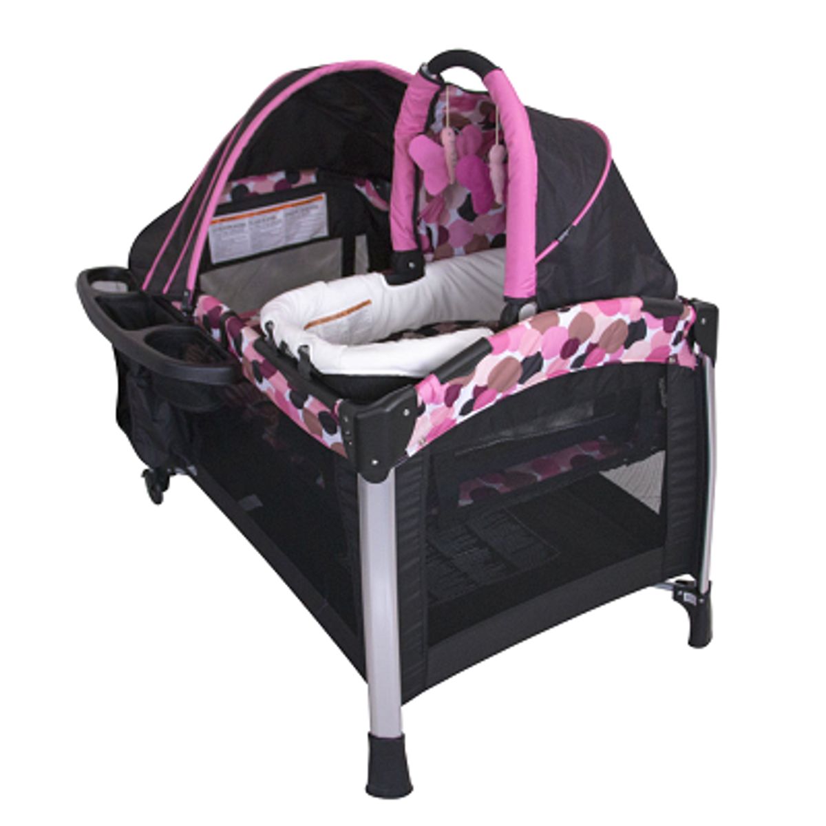 EBABY - CUNA,CORRAL , MOISES Y MECEDORA 4 EN 1 - ZYBELA - ROSADO