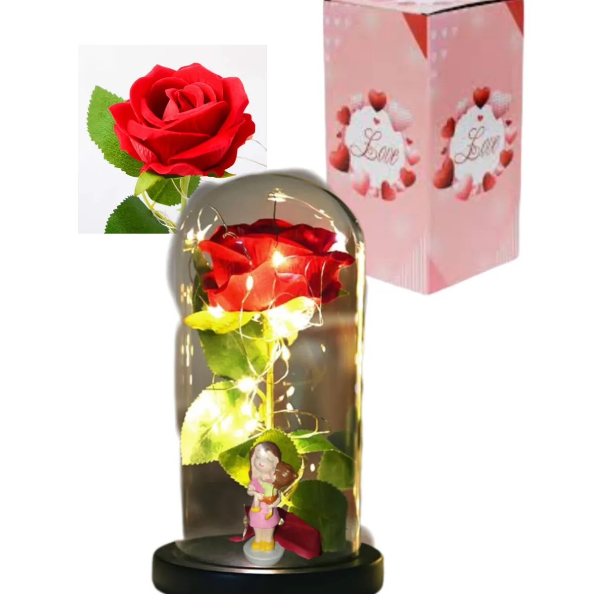 LOVE & CARE - Rosa  encapsulada con luz  MAMA ETERNA