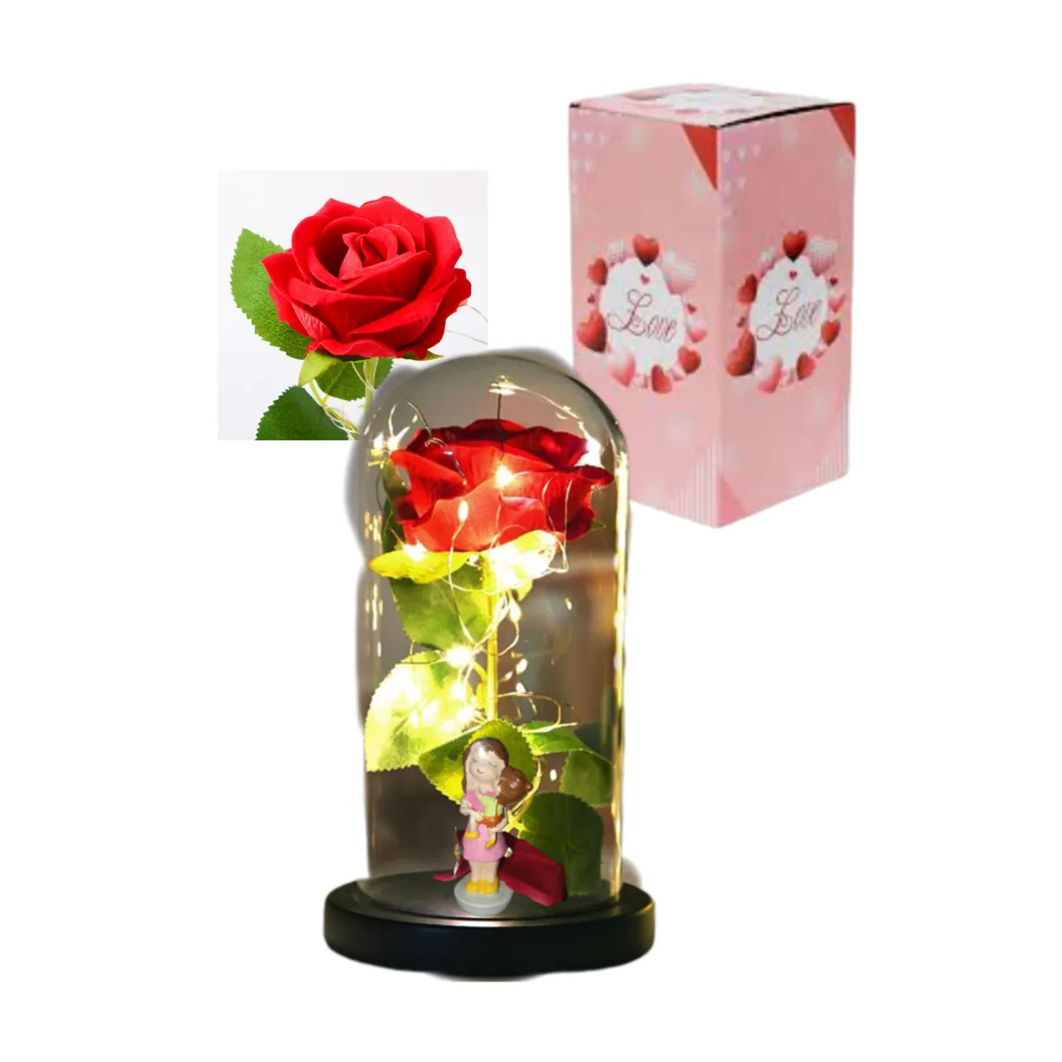 LOVE & CARE - Rosa  encapsulada con luz  MAMA ETERNA