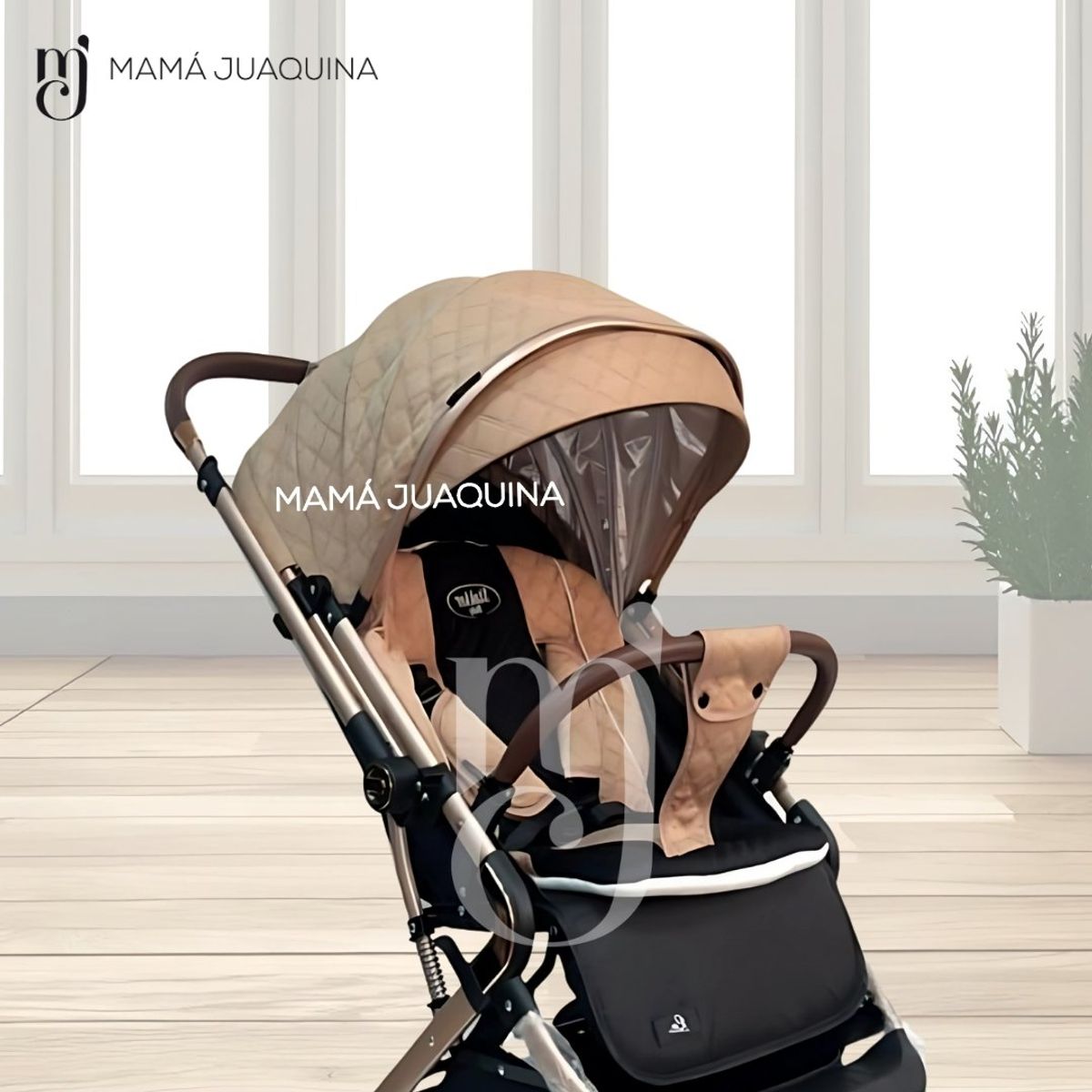 Baby - Coche Maleta con Mango Reversible «RYDINK» Beige