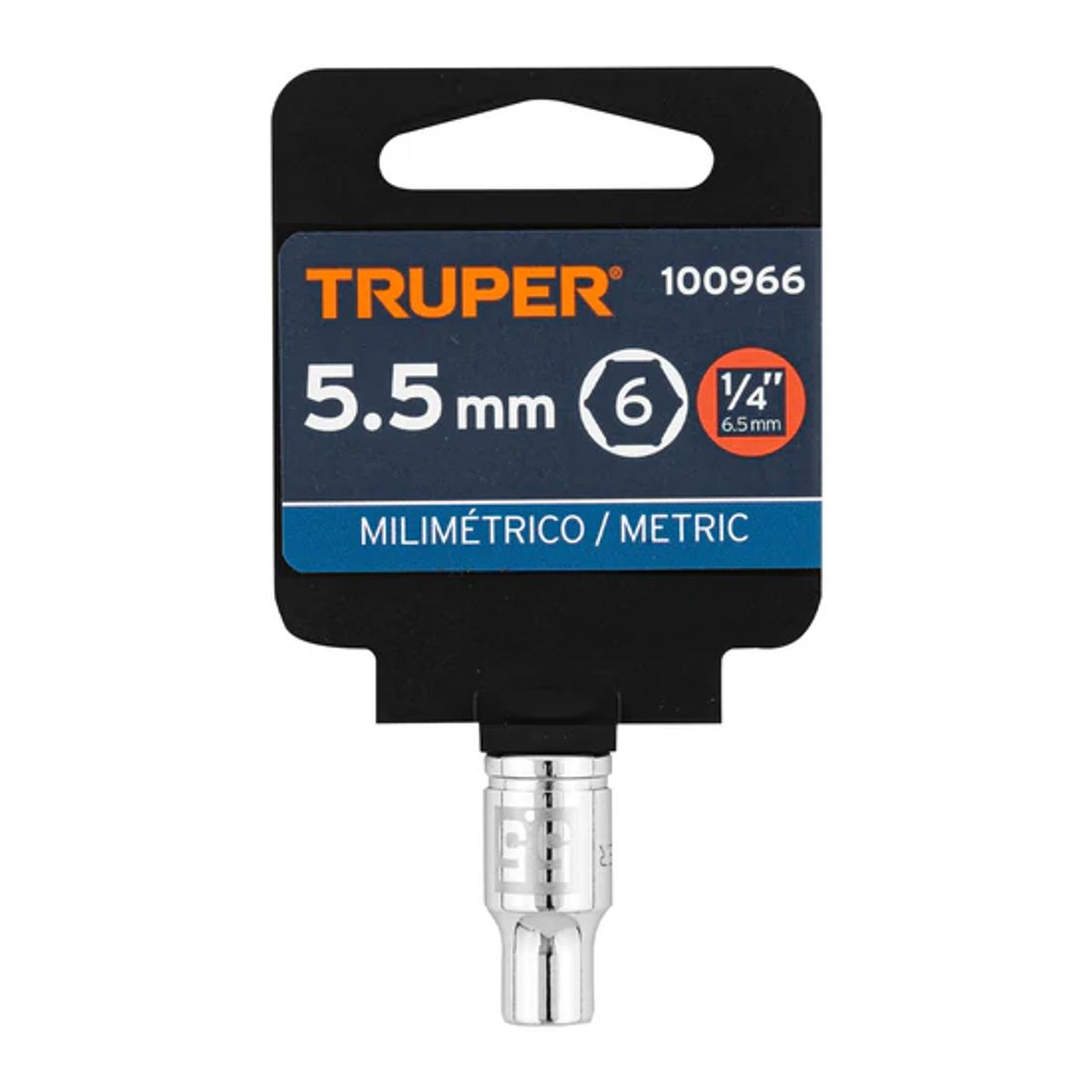 TRUPER - Dado de 5.5 mm, 6 puntas, cuadro 1/4pulg