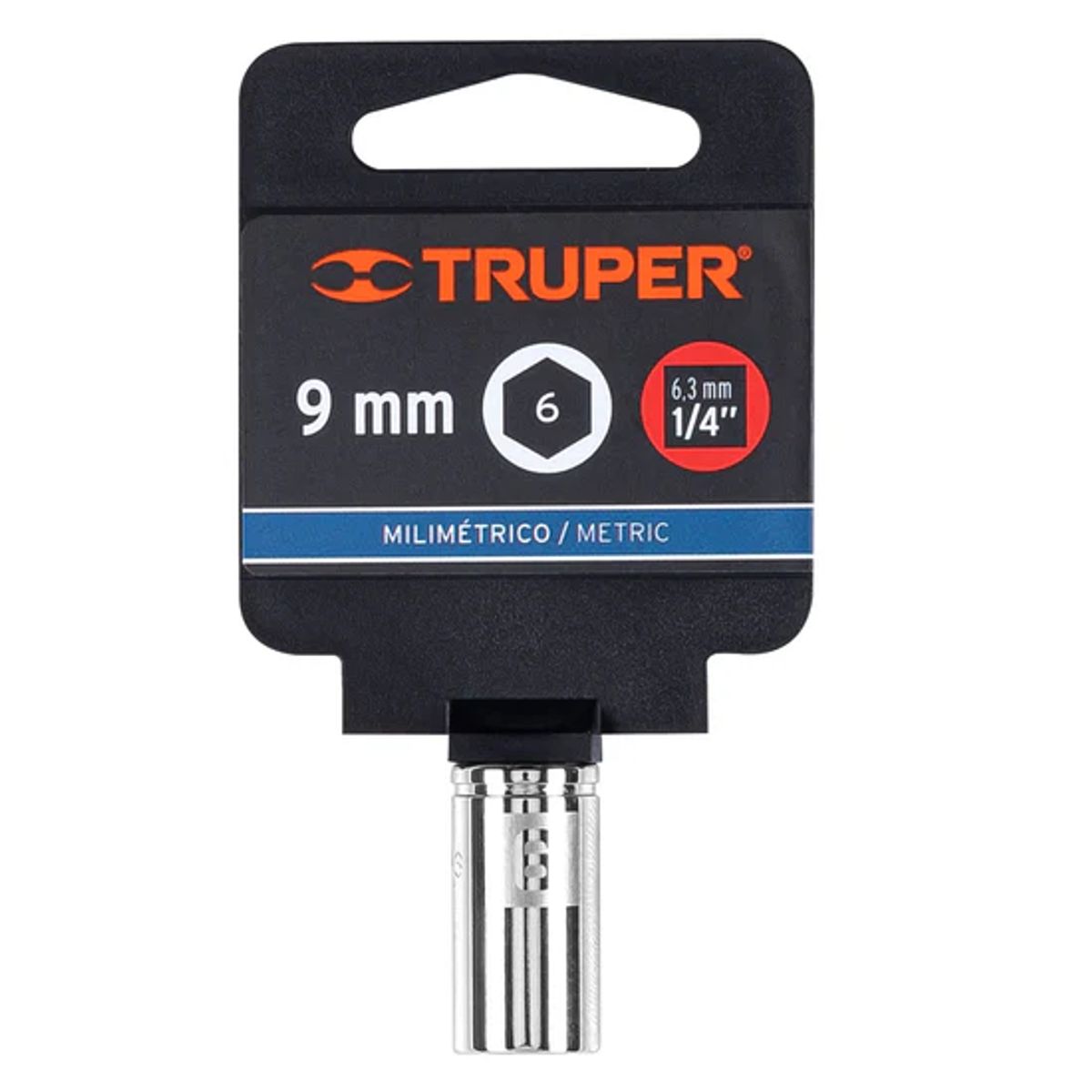 TRUPER - Dado de 9 mm, 6 puntas, cuadro 1/4pulg