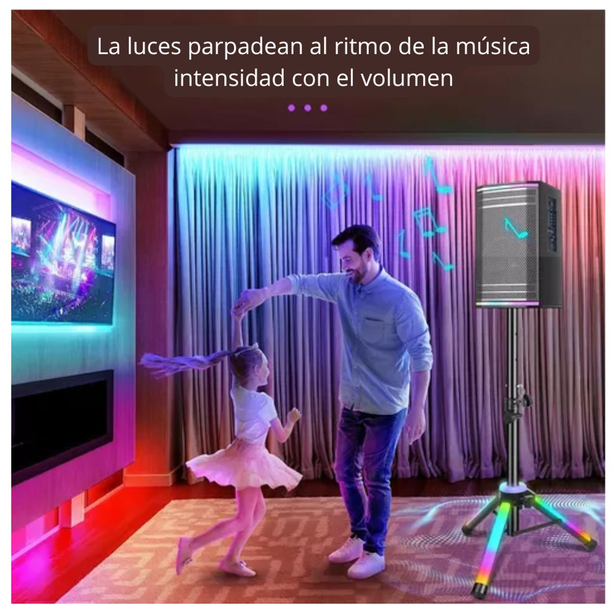 SEISA - Tripode para Parlante RGB Antideslizante Ajustable Parante Portatil