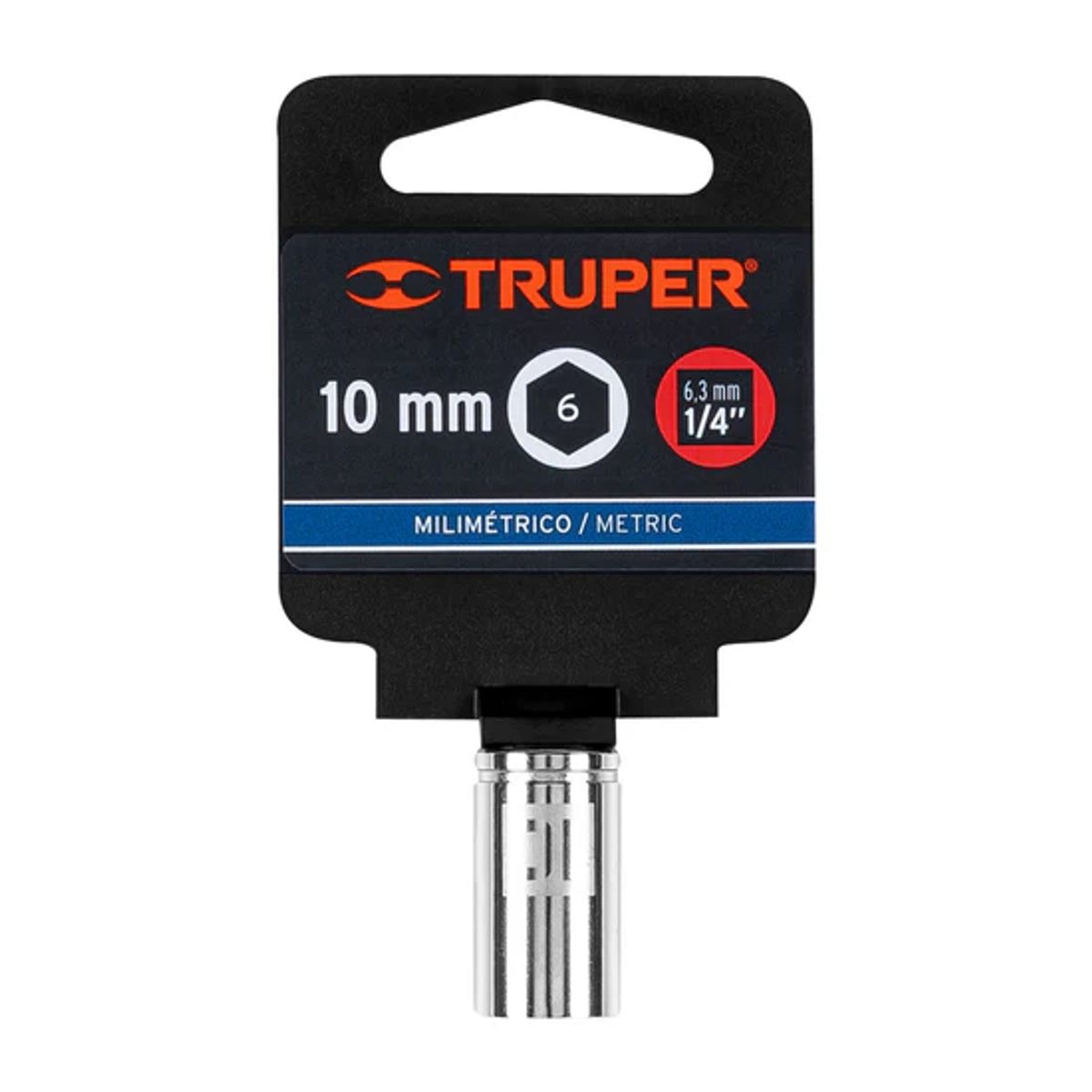 TRUPER - Dado hexagonal encastre 1/4pulg de 10 mm