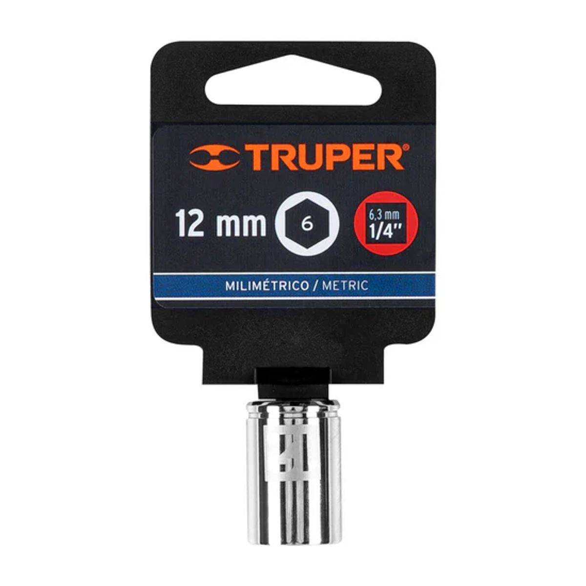 TRUPER - Dado hexagonal encastre 1/4pulg de 12 mm