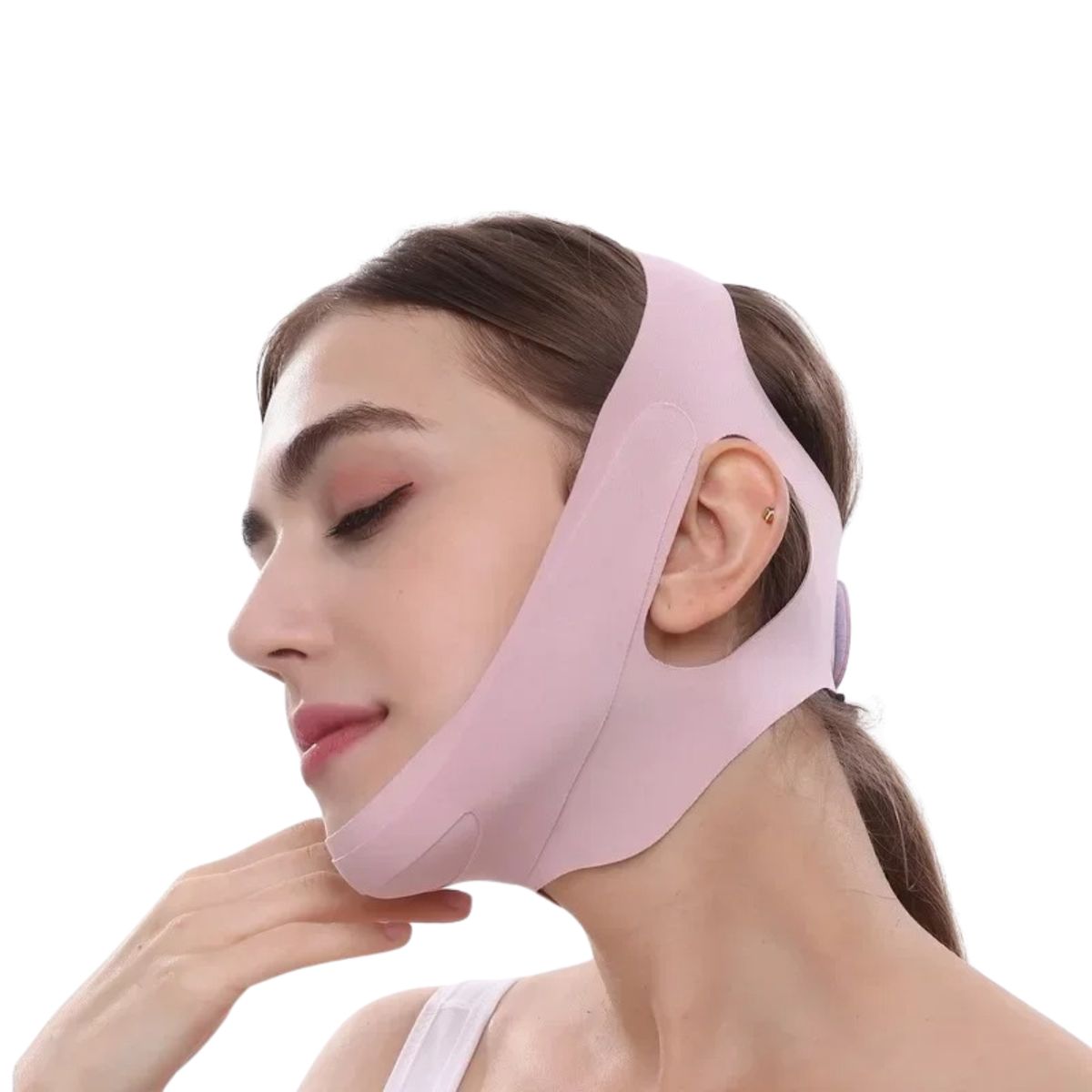 GENERICO - Faja Facial Mentonera Doble ajuste Control doble mentón papada Rosa