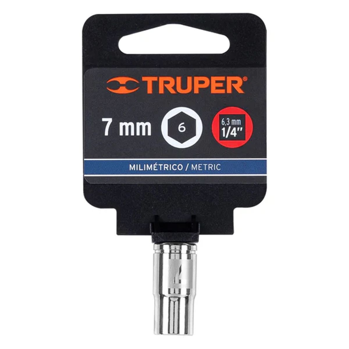 TRUPER - Dado hexagonal encastre 1/4pulg de 7 mm