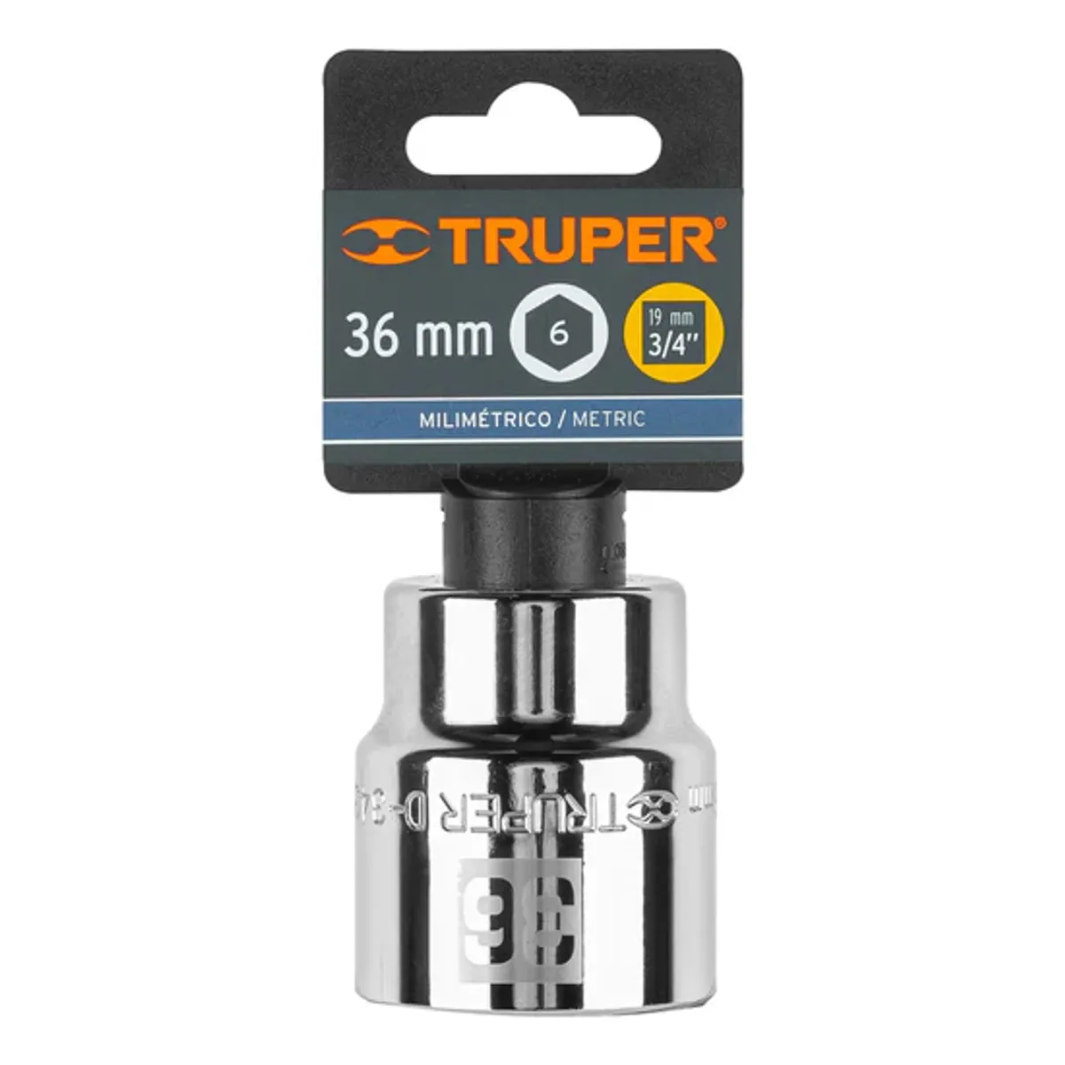 TRUPER - Dado hexagonal encastre 3/4pulg de 36 mm