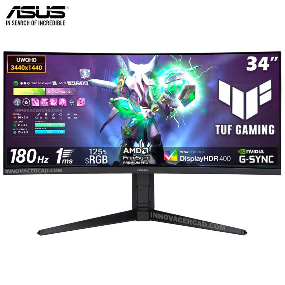 ASUS - Monitor ASUS Tuf Gaming VG34VQL3A 34 CURVO VA WQHD 180Hz, 1ms, HDR