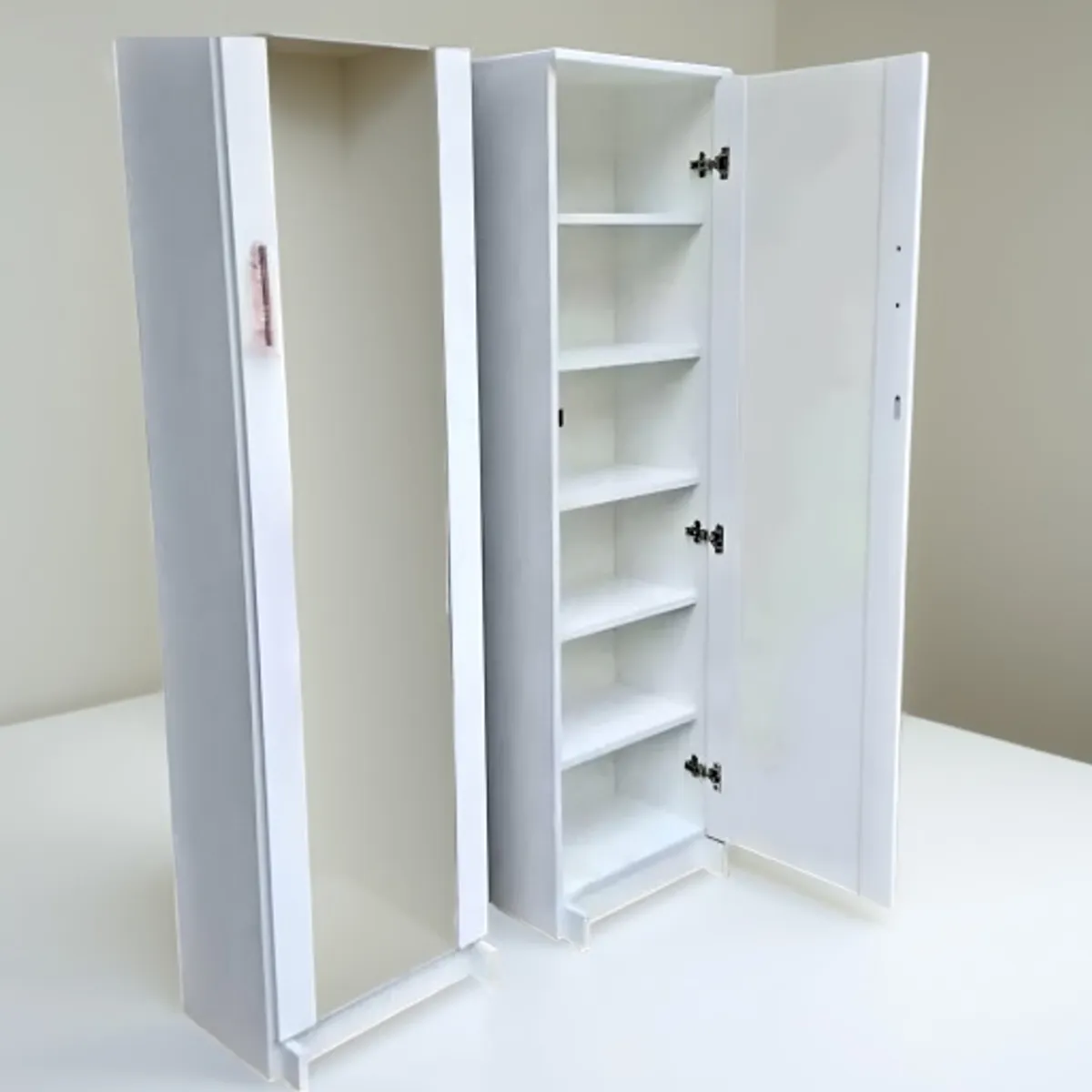 START FG - Zapatera Alta melamine blanco con espejo  Viene ARMADO