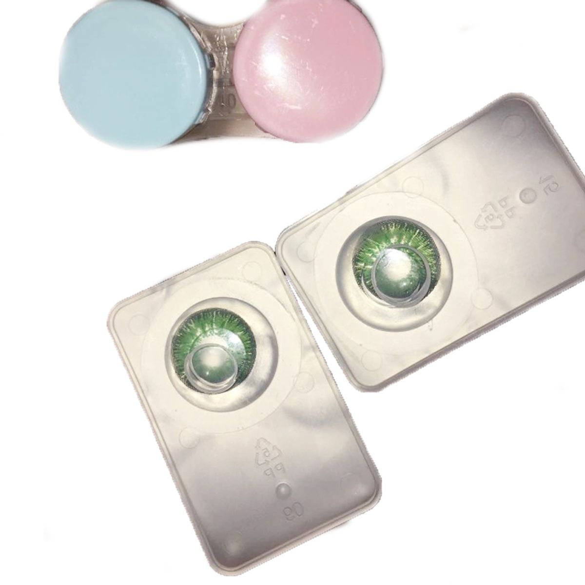 GENERICO - Lentes de contacto verde + estuche