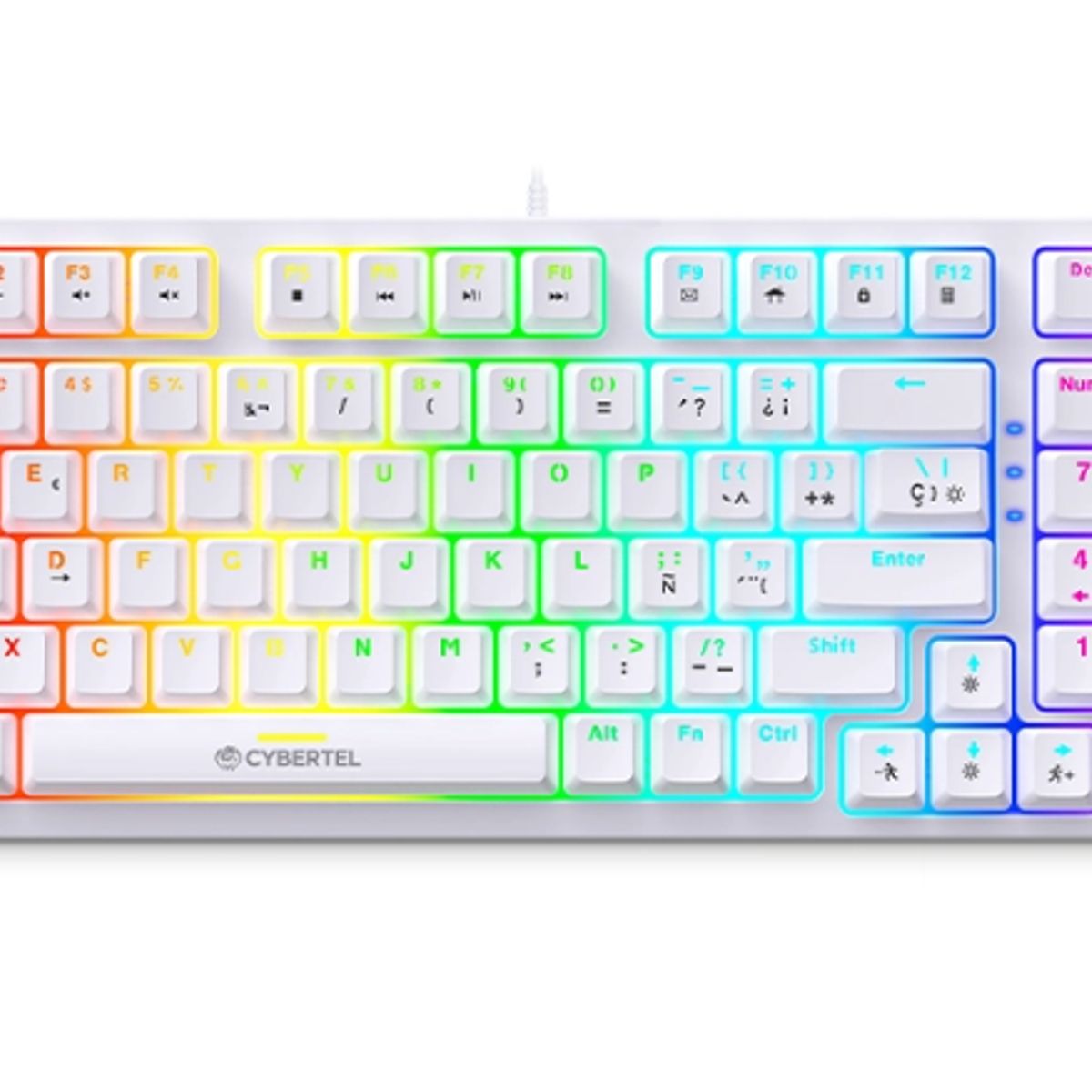 CYBERTEL - Kit Gamer STRIKER WHITE CBX GT1802W Teclado Gamer RGB CYBERTEL