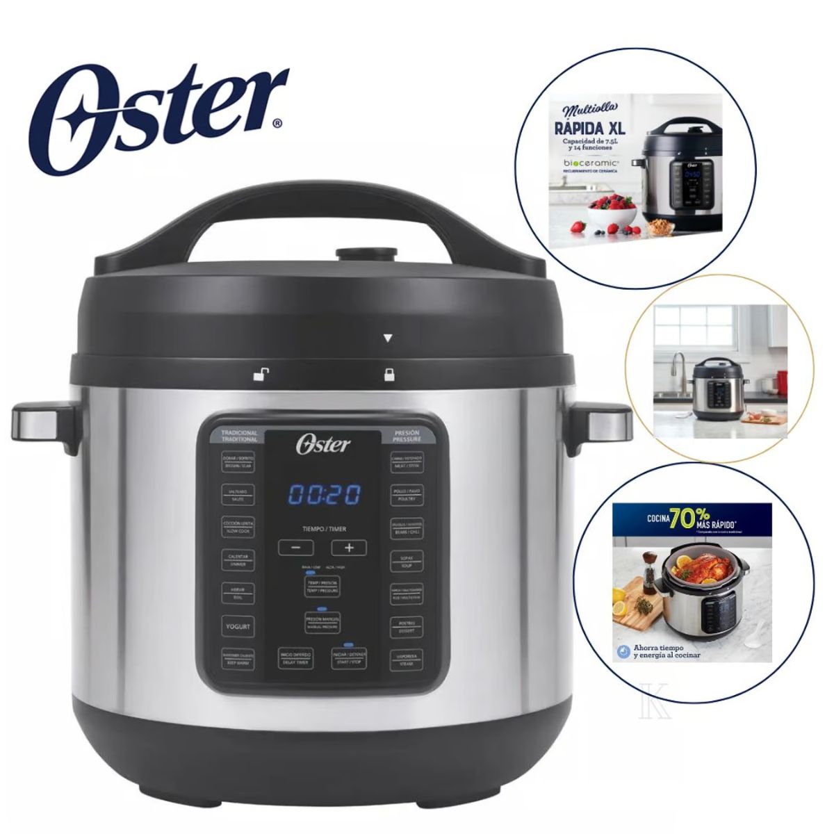 OSTER - Multiolla rápida Oster 7.5 Litros 14 funciones CKSTPCEC8801