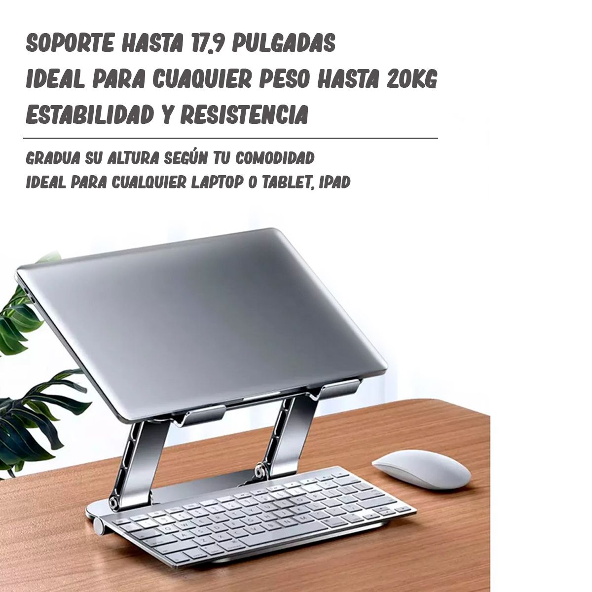 GENERICO - Soporte De Metal Alta Resistencia Y Estabilidad Para Laptop Y Tablets