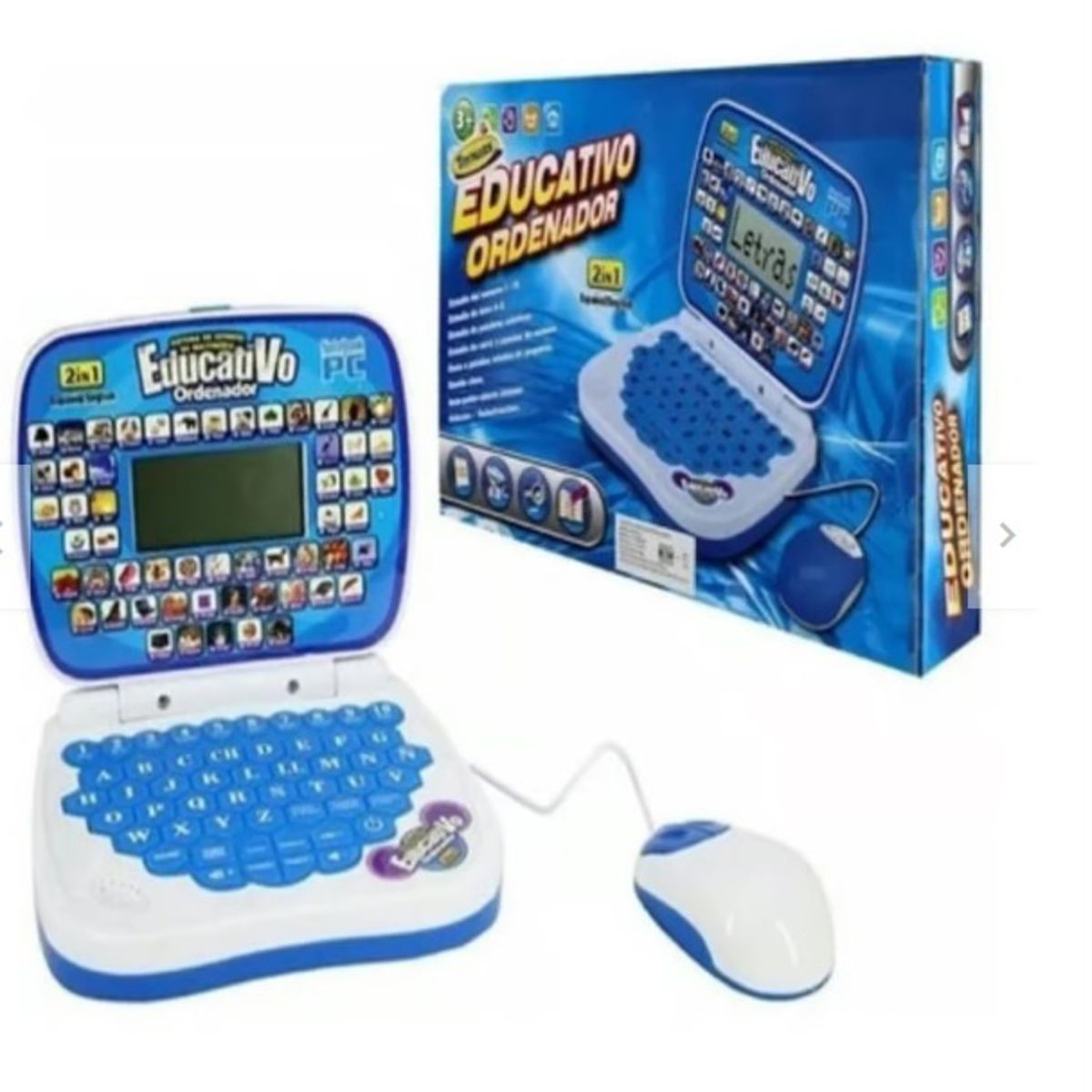 GENERICO - MINI LAPTOP EDUCATIVA CON MOUSE PARA NIÑO COLOR AZUL