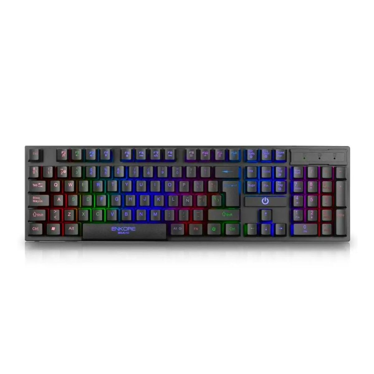 ENKORE - Teclado Gamer Semi Mecánico Brain Enkore Led Rainbow