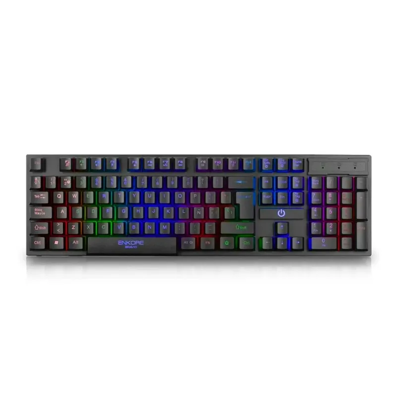 ENKORE - Teclado Gamer Semi Mecánico Brain Enkore Led Rainbow