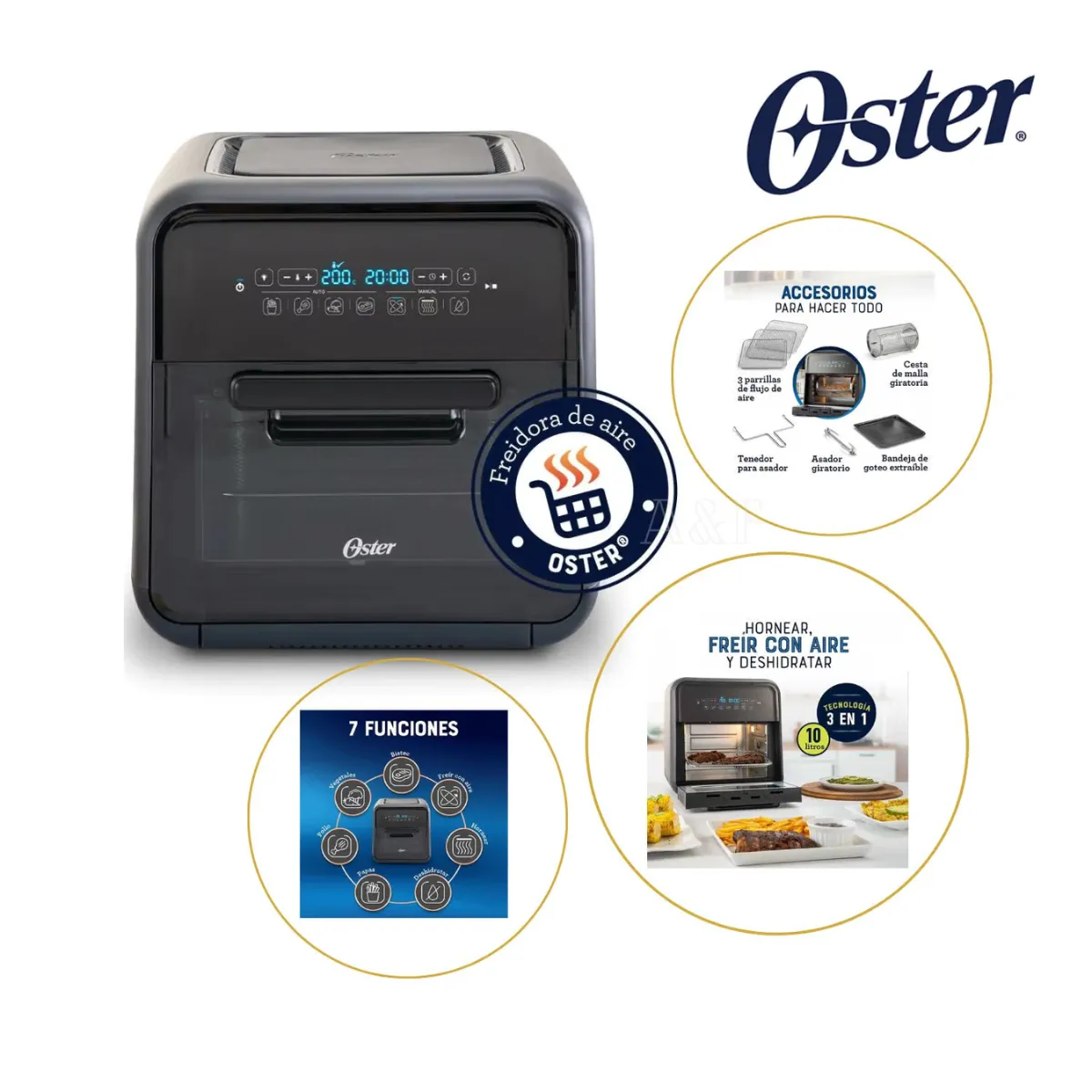 OSTER - Súper Freidora de Aire Oster® 10 litros CKSTAFOV3