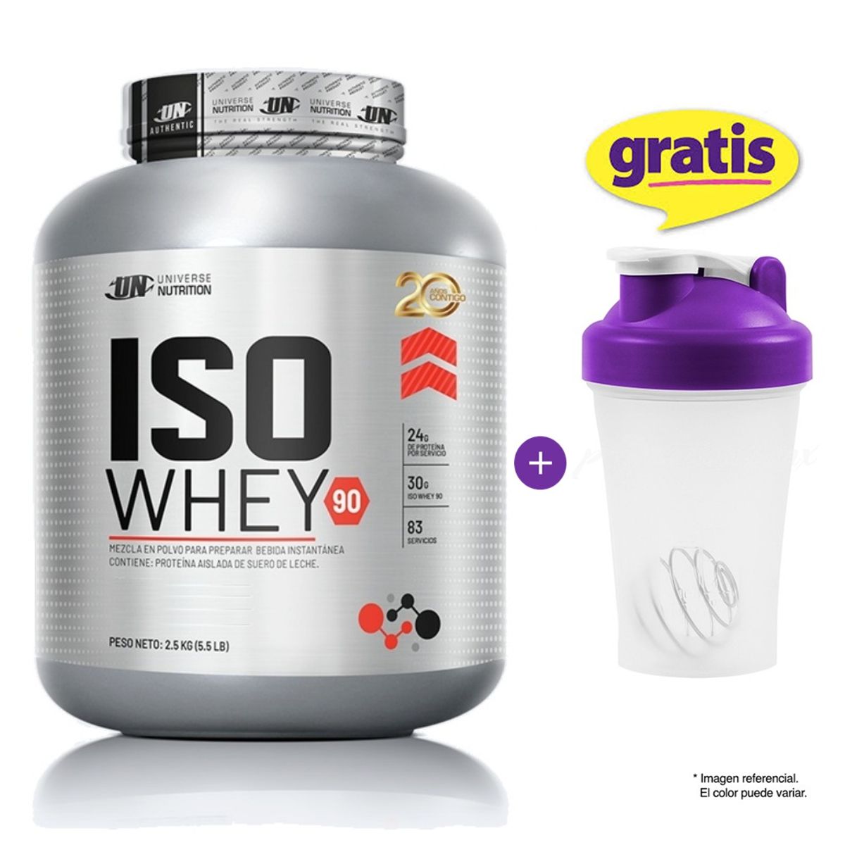 UNIVERSE NUTRITION - Proteína Universe Nutrition Iso Whey 90 2.5 Kg Chocolate + shaker