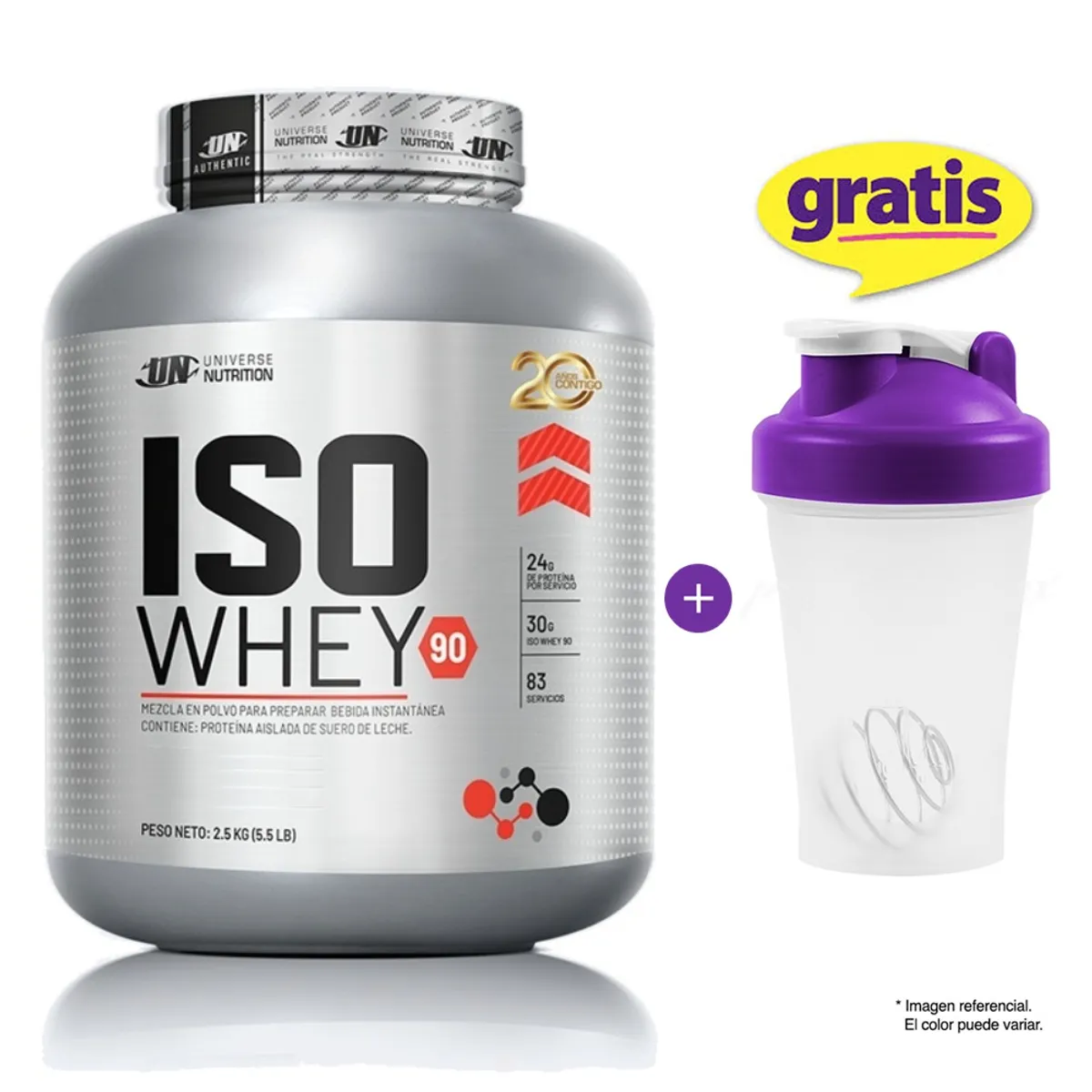 UNIVERSE NUTRITION - Proteína Universe Nutrition Iso Whey 90 2.5 Kg Chocolate + shaker