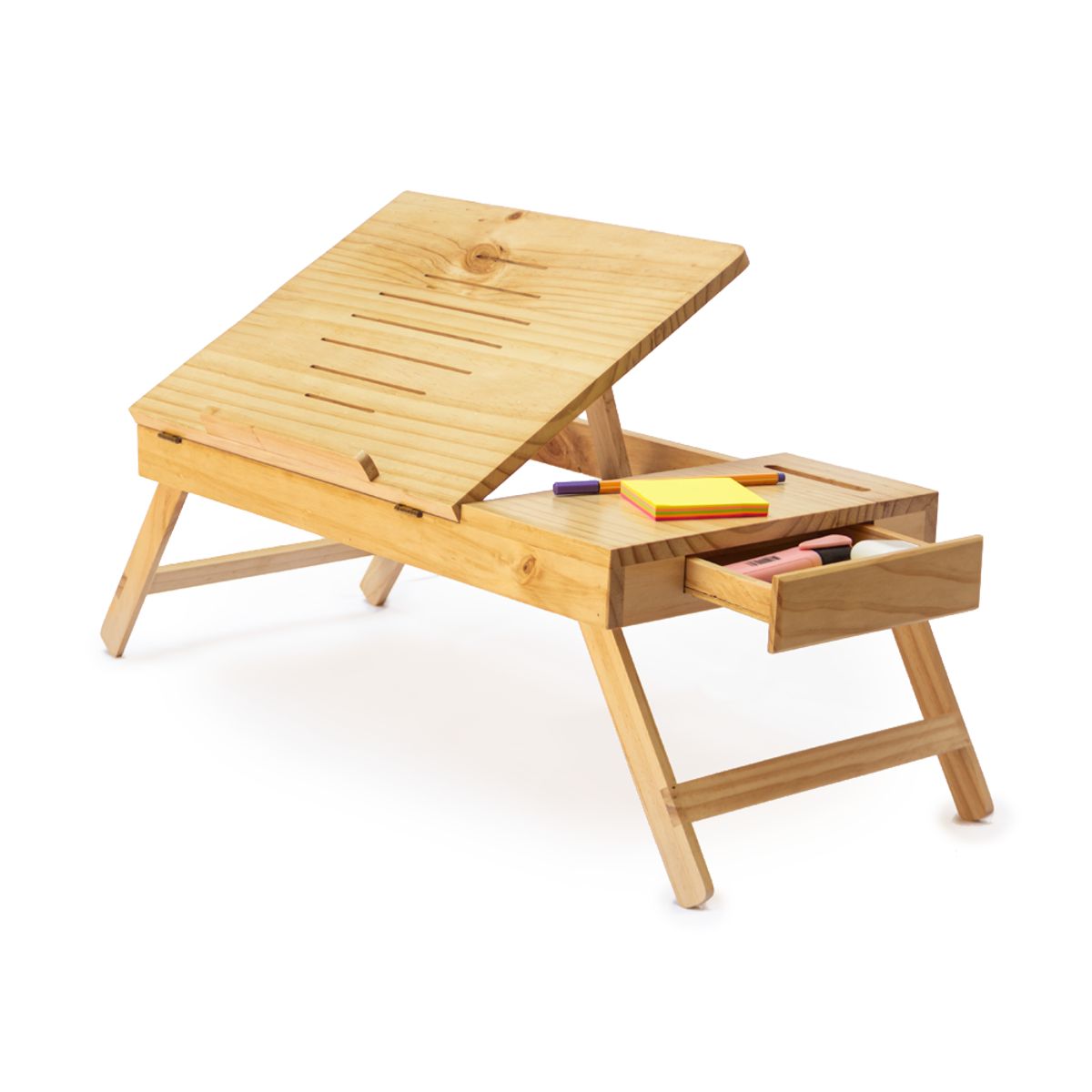 GENERICO - Mesa para Laptop Sami Store con Cajón de Madera Pino