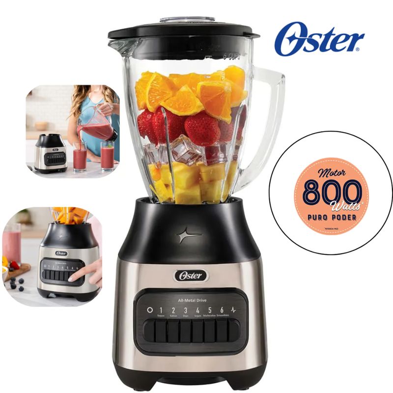 OSTER - Licuadora Oster 6 Velocidades de 800W Pica Hielo