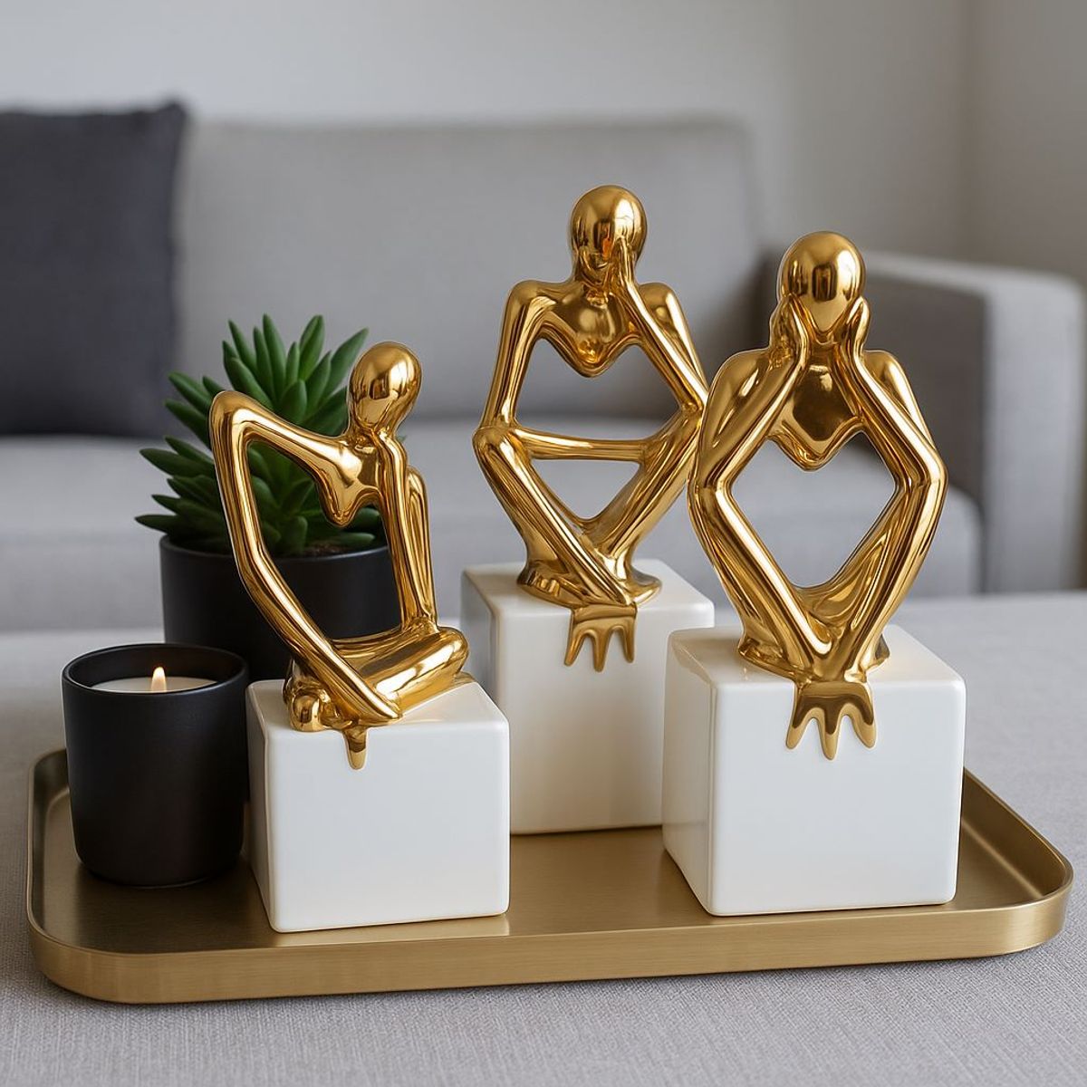 GENERICO - Set x 3 Figuras Abstractas Pensadores