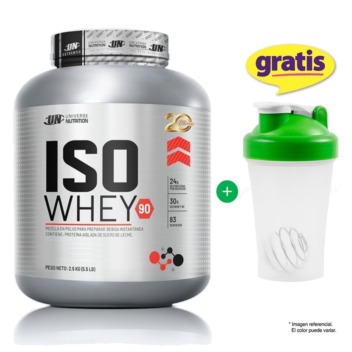 UNIVERSE NUTRITION - ISO WHEY 90 COOKIES AND CREAM 2.5 kilos proteína isolatada + SHAKER