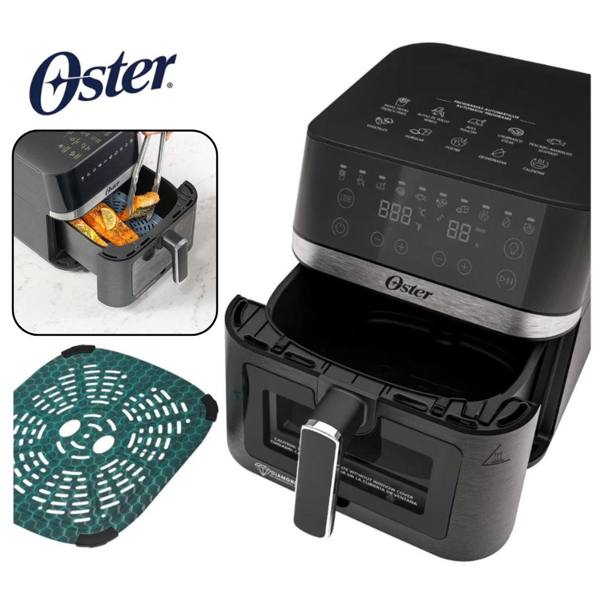 OSTER - Freidora de Aire Oster Digital 6 Litros Recubrimento Diamondforce