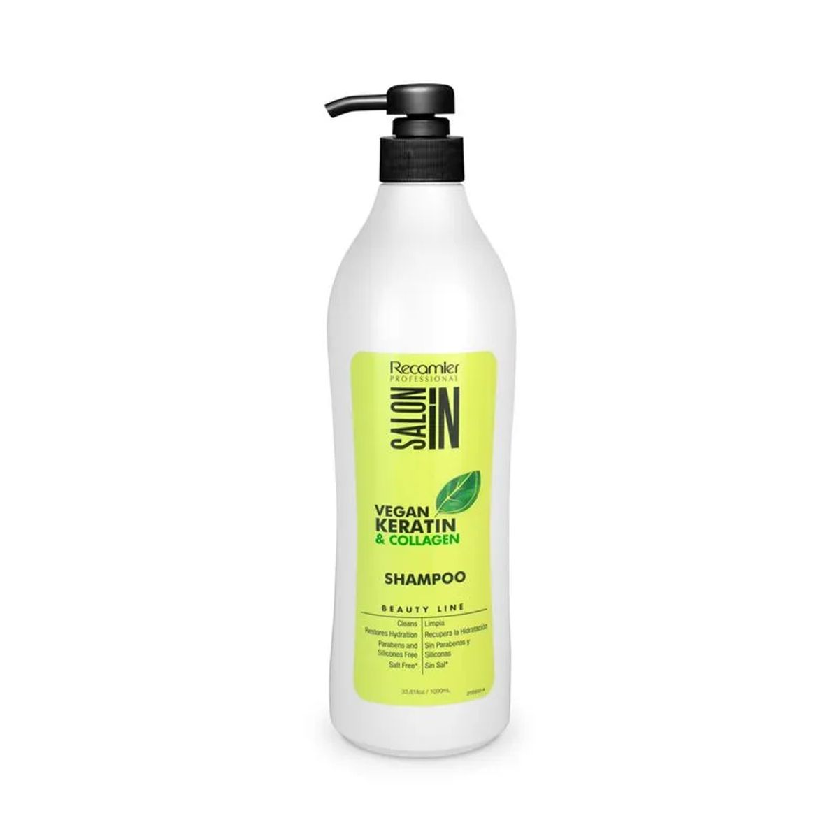 RECAMIER - Shampoo Vegano Salon In con Keratina y Collageno 1000ml