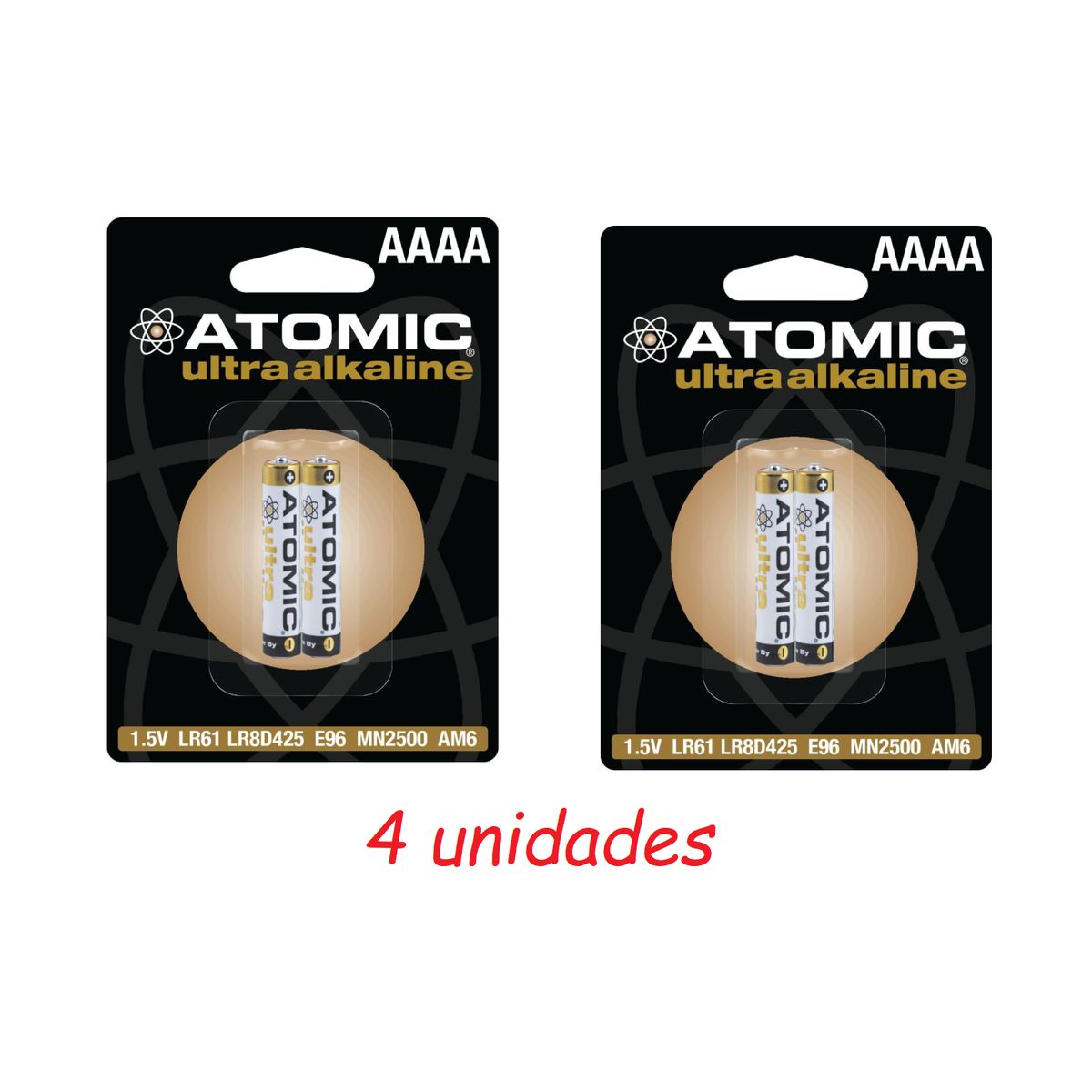 PREMIUM - PILAS ATOMIC AAAA X 4 UNIDADES DE 1.5 ULTRA ALCALINA