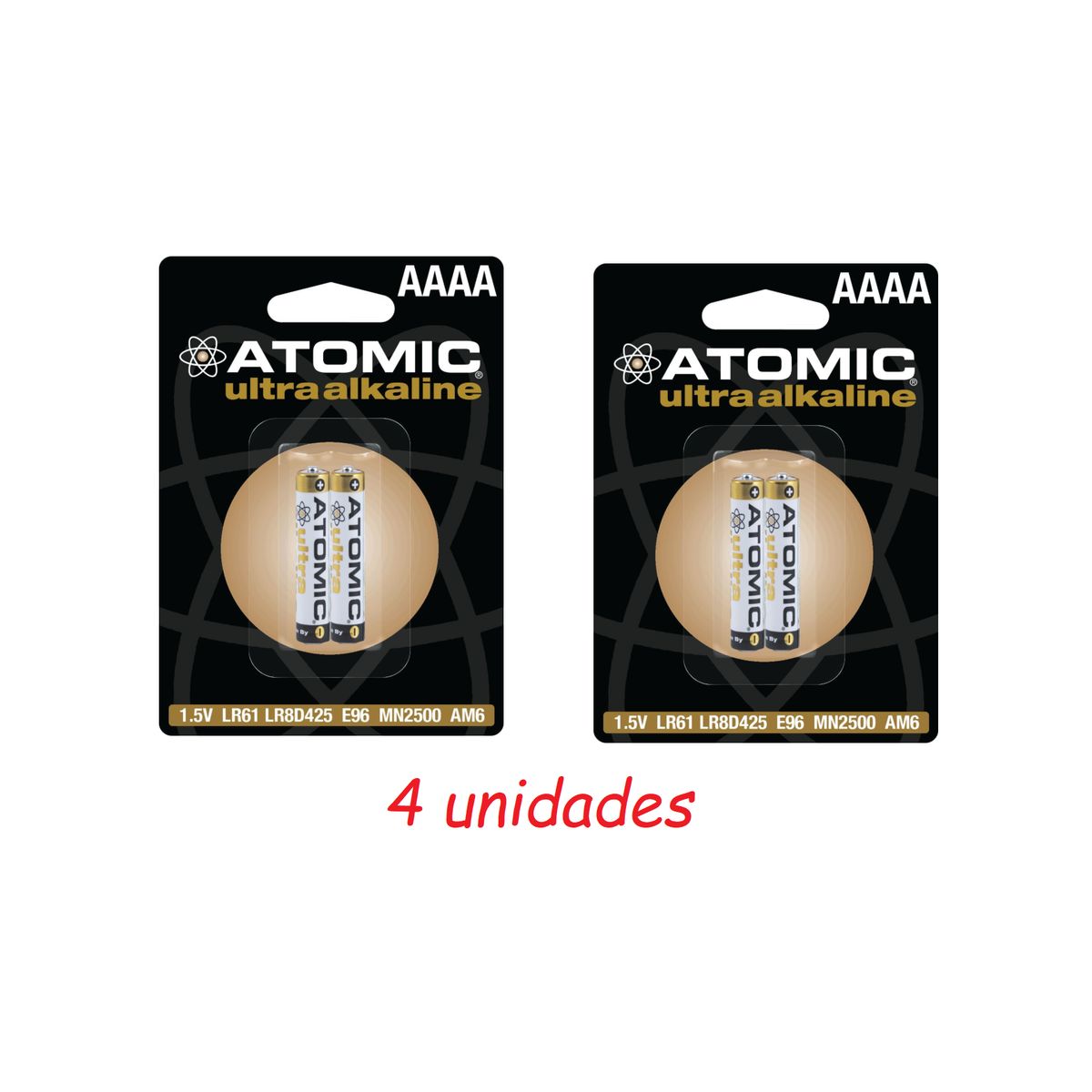 PREMIUM - PILAS ATOMIC AAAA X 4 UNIDADES DE 1.5 ULTRA ALCALINA