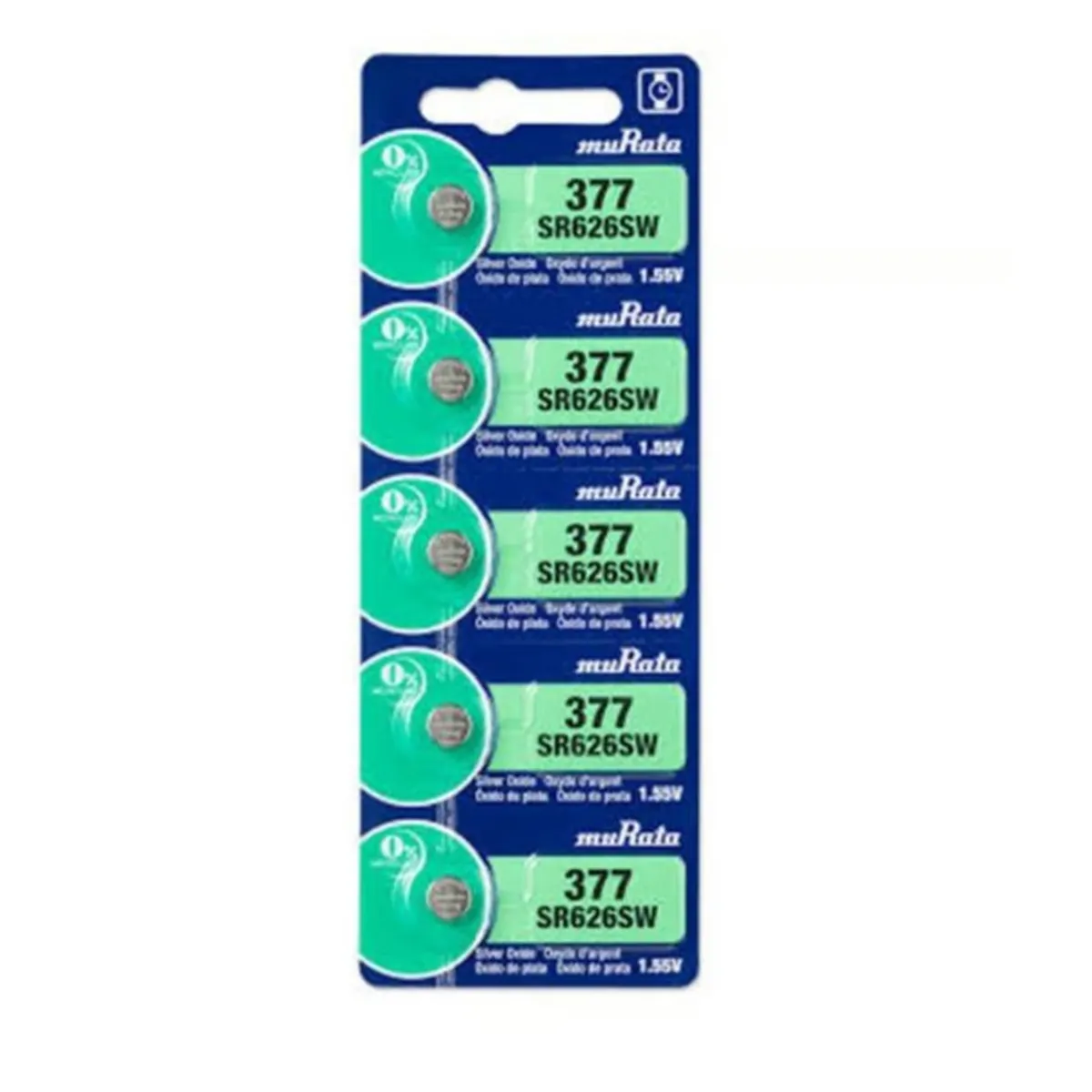 PREMIUM - PILAS Boton Ag1 377 SR626SW Alcalina MURATA X 5 UNIDADES