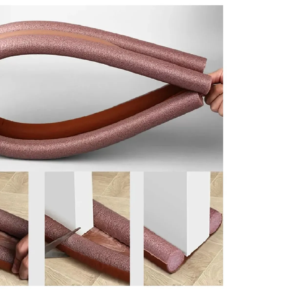 GENERICO - Pack X 2 Burletes Fexible Protección Sellado de Puerta Marron