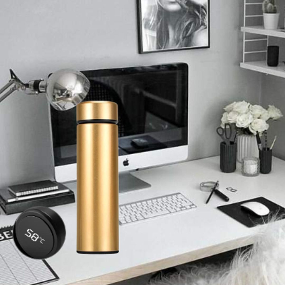 GENERICO - TERMO DIGITAL TOMATODO SMART BOTELLA ACERO INOXIDABLE CON FILTRO