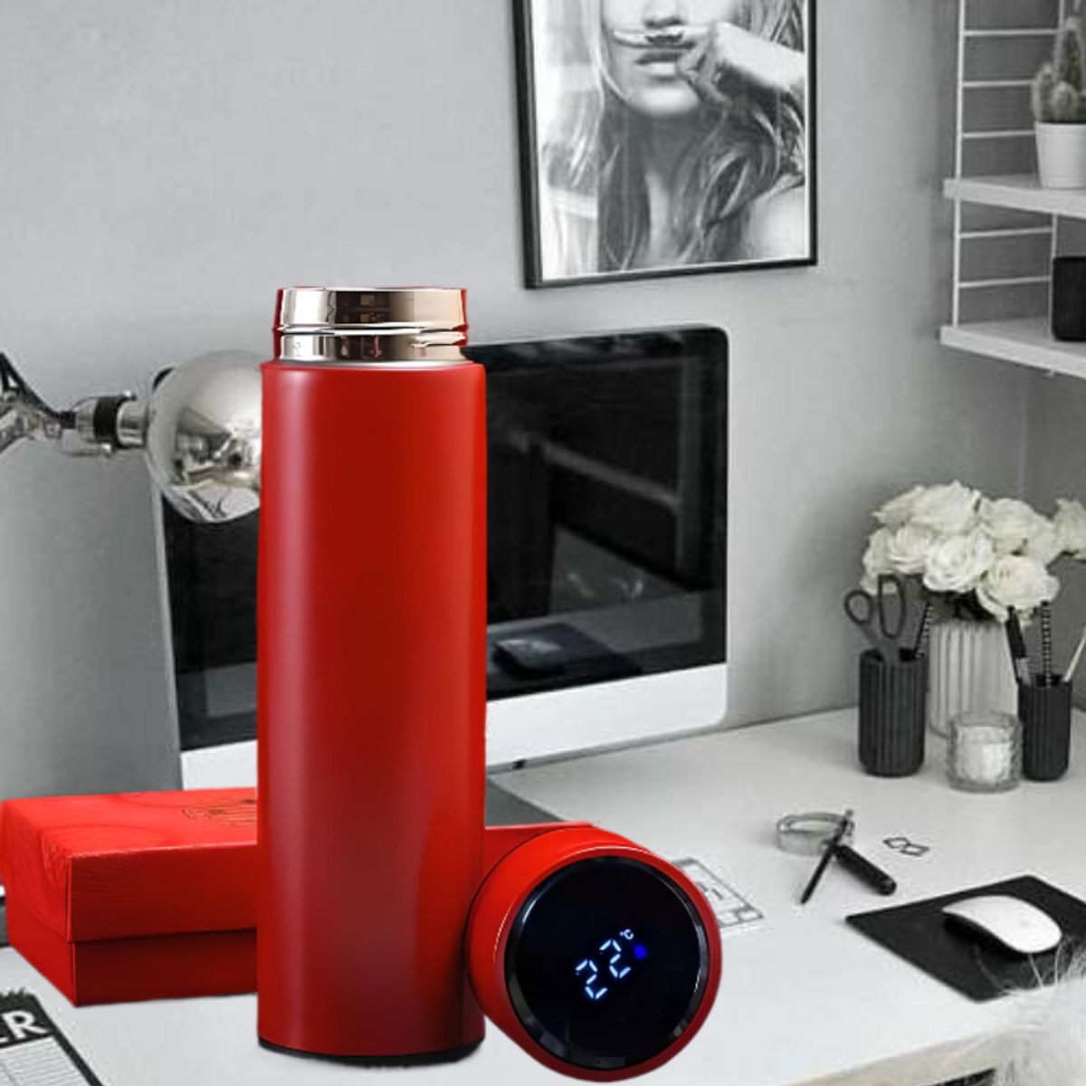 GENERICO - TERMO DIGITAL TOMATODO SMART BOTELLA ACERO INOXIDABLE CON FILTRO