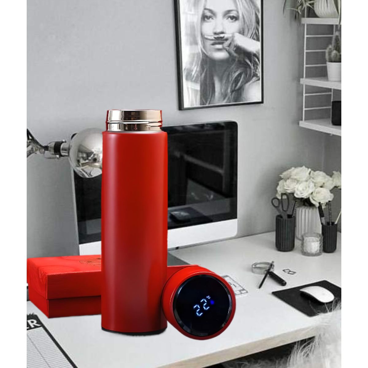 GENERICO - TERMO DIGITAL TOMATODO SMART BOTELLA ACERO INOXIDABLE CON FILTRO