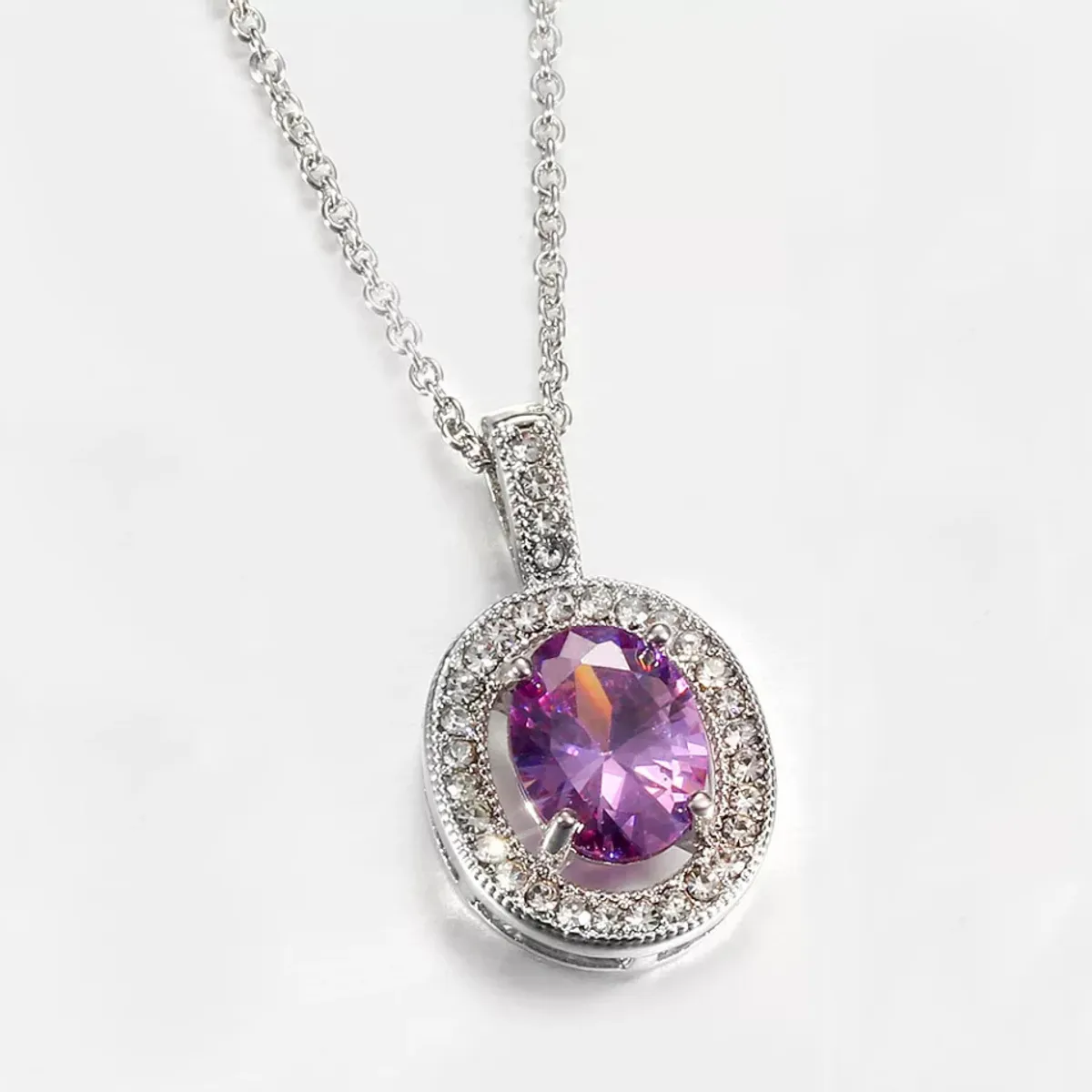 LA TIENDA 88 JOYAS Y ACCESORIOS - La Tienda 88 - Collar Colgante Mujer Bañado Oro de 18k - Lila