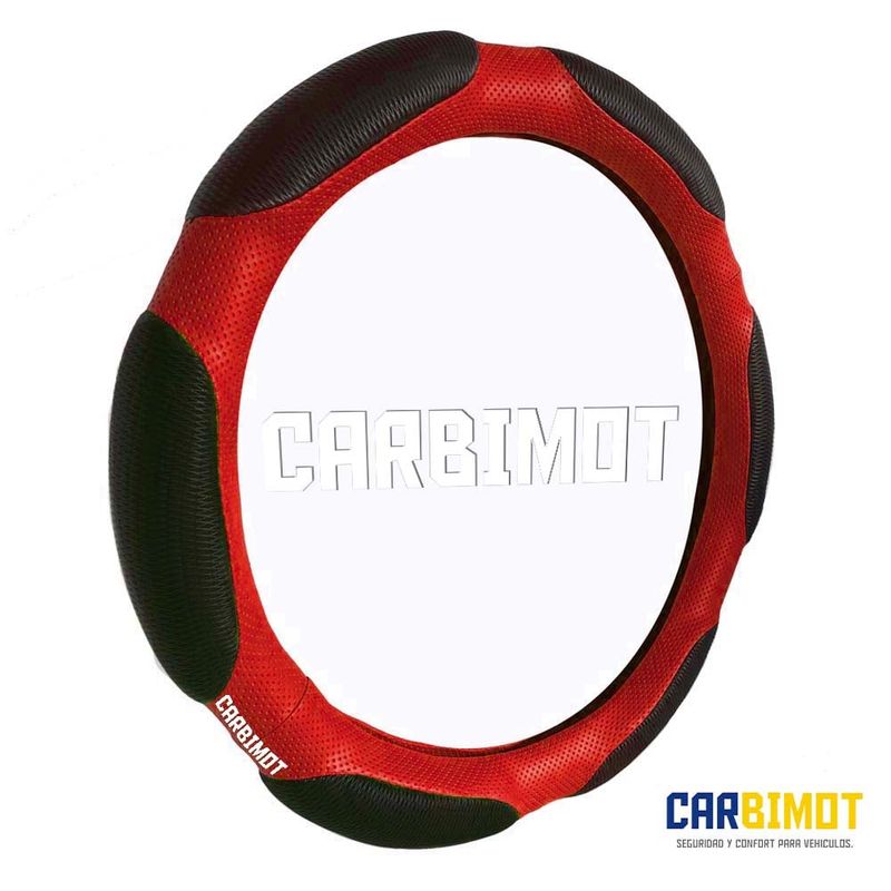 GENERICO - Funda cobertor forro cubre volante timón vehicular rojo