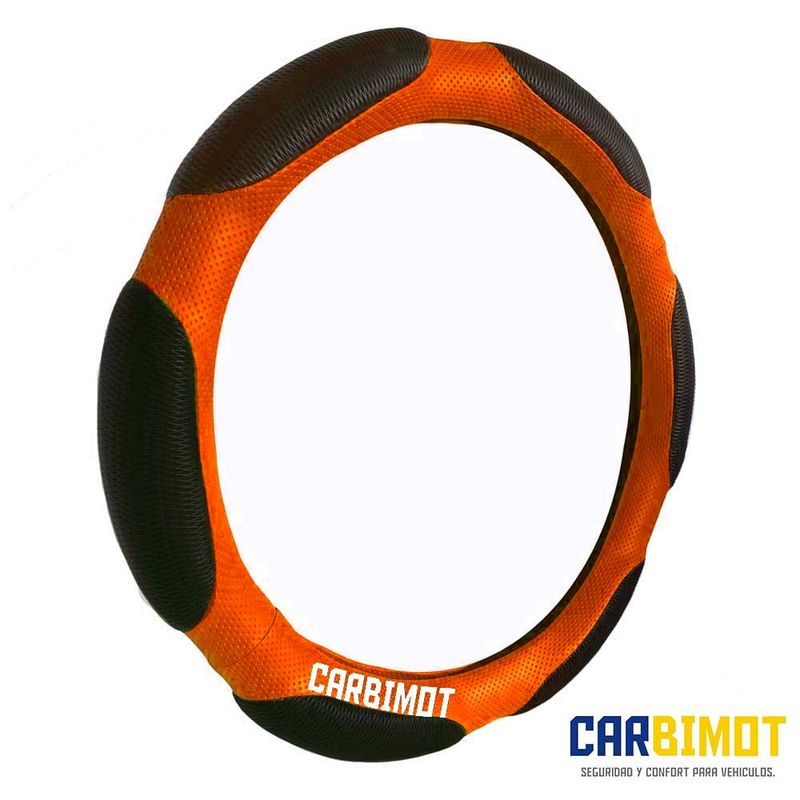 GENERICO - Funda cobertor forro cubre volante timón vehicular naranja
